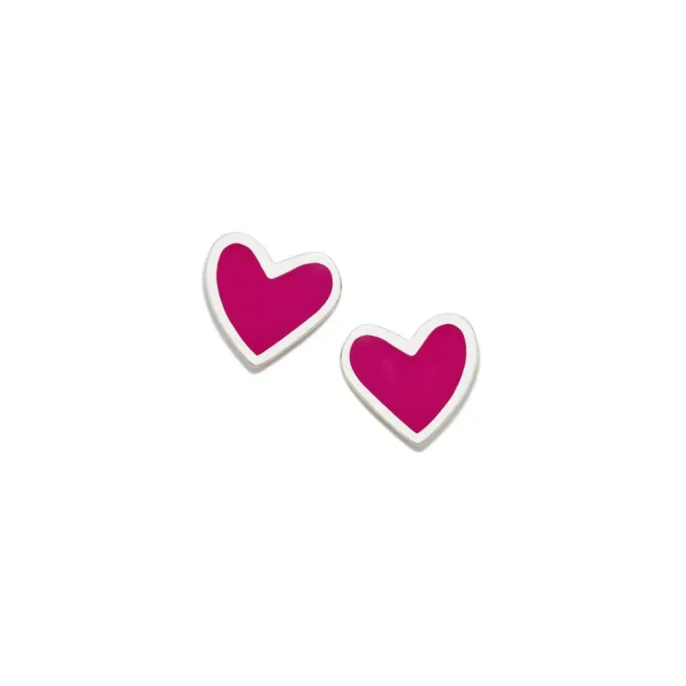 PENDIENTES FUCSIA CORAZON