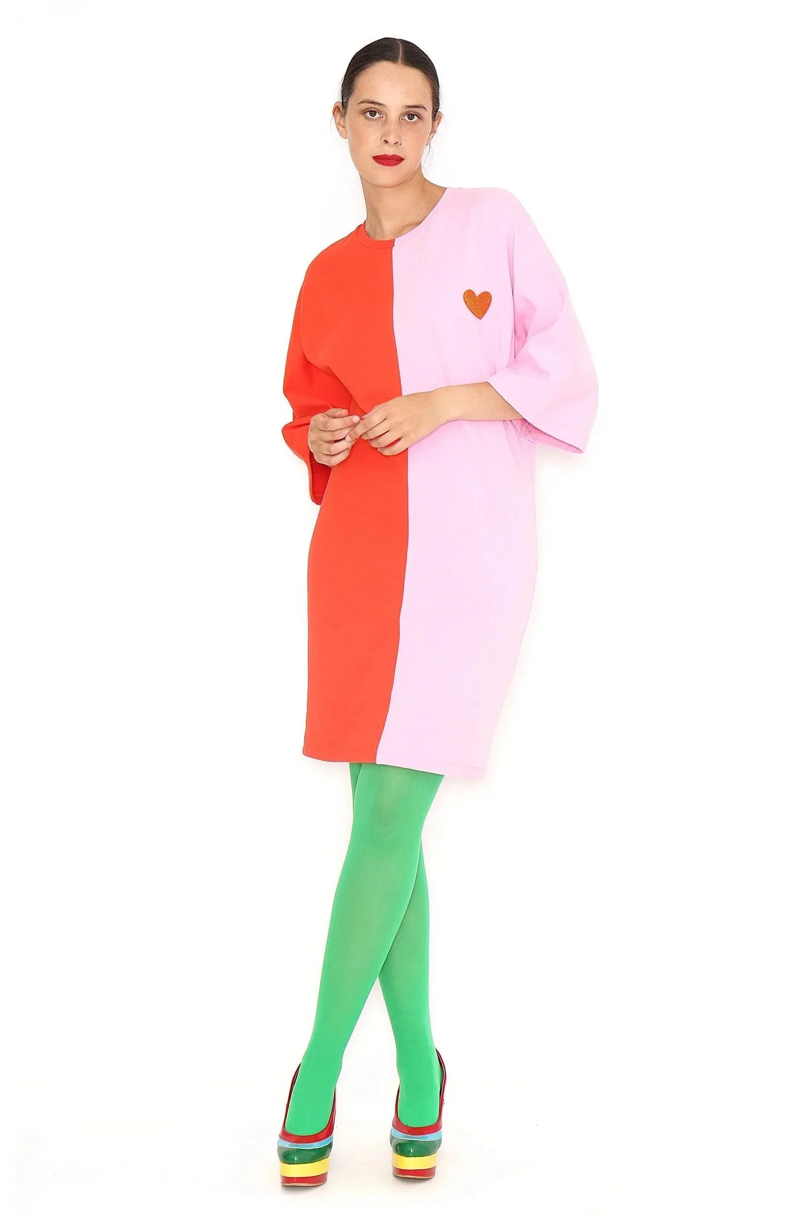VESTIDO BICOLOR CORAZON