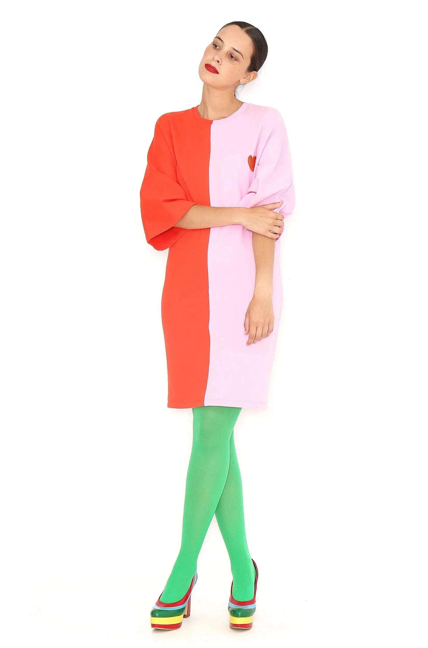 VESTIDO BICOLOR CORAZON - Image 4