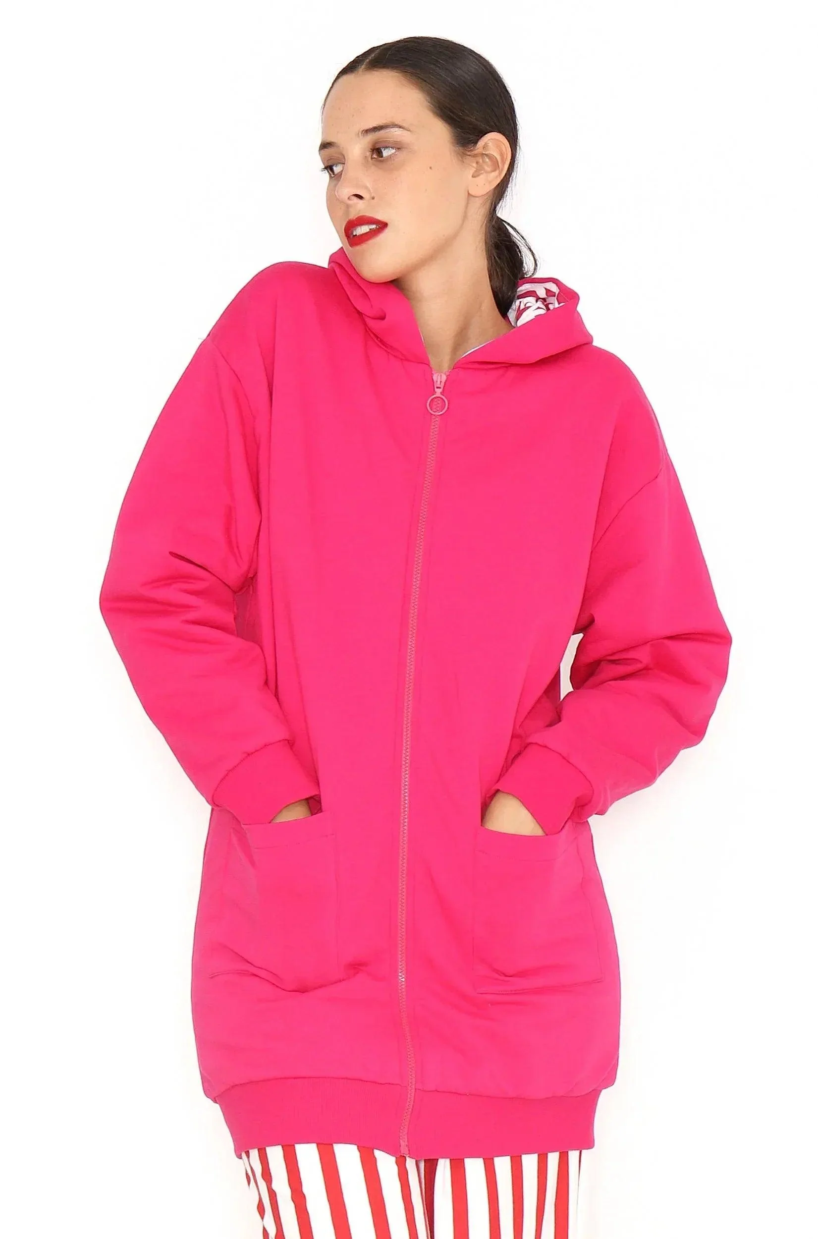 CHAQUETA LARGA FUCSIA - Image 6