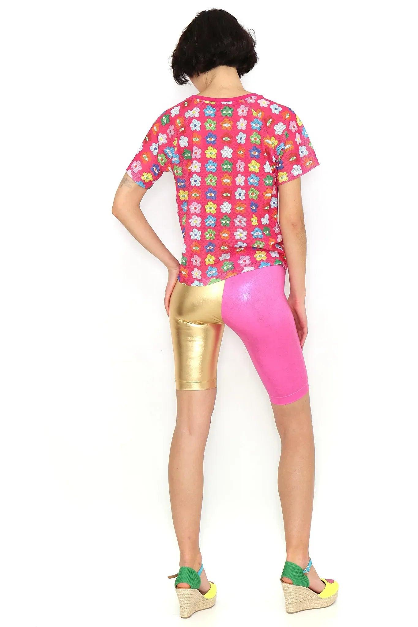 CAMISETA REJILLA FLORES COLORES - Image 3