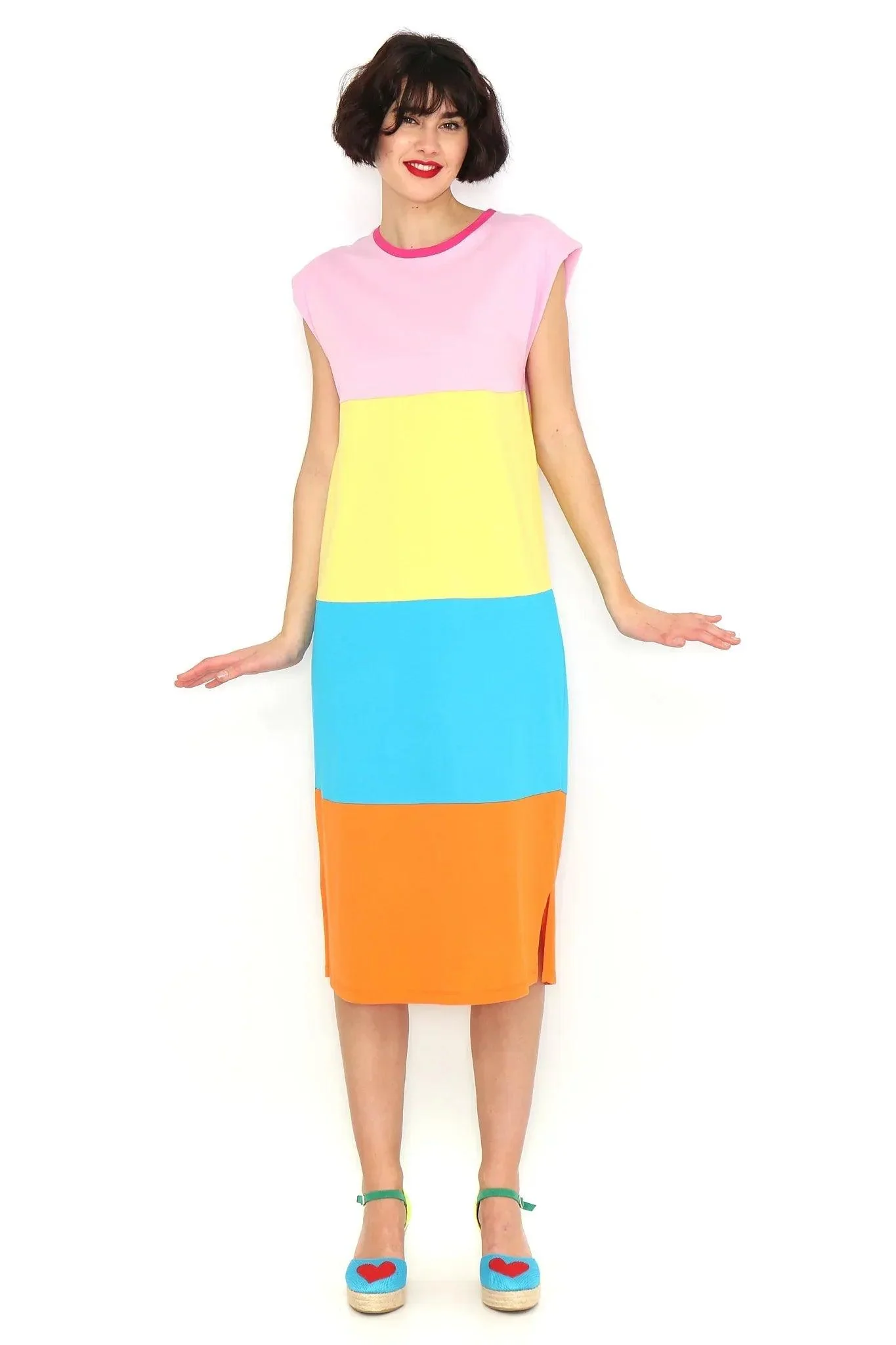 VESTIDO RAYAS HOMBRERAS