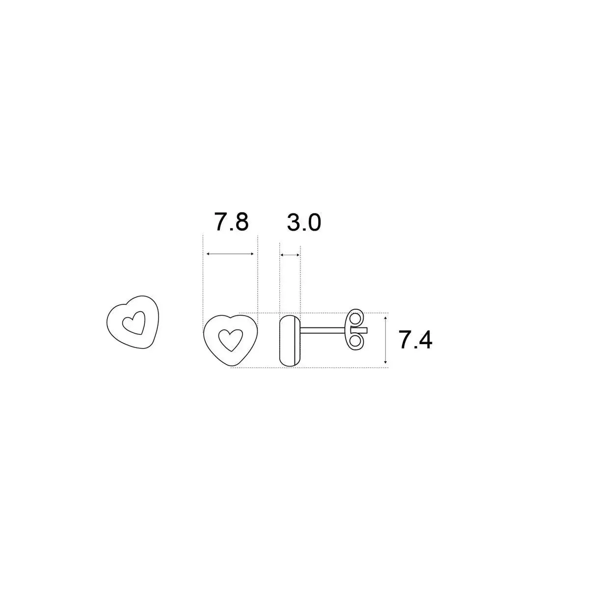 PENDIENTES DONUT CORAZON ROSA - Image 2