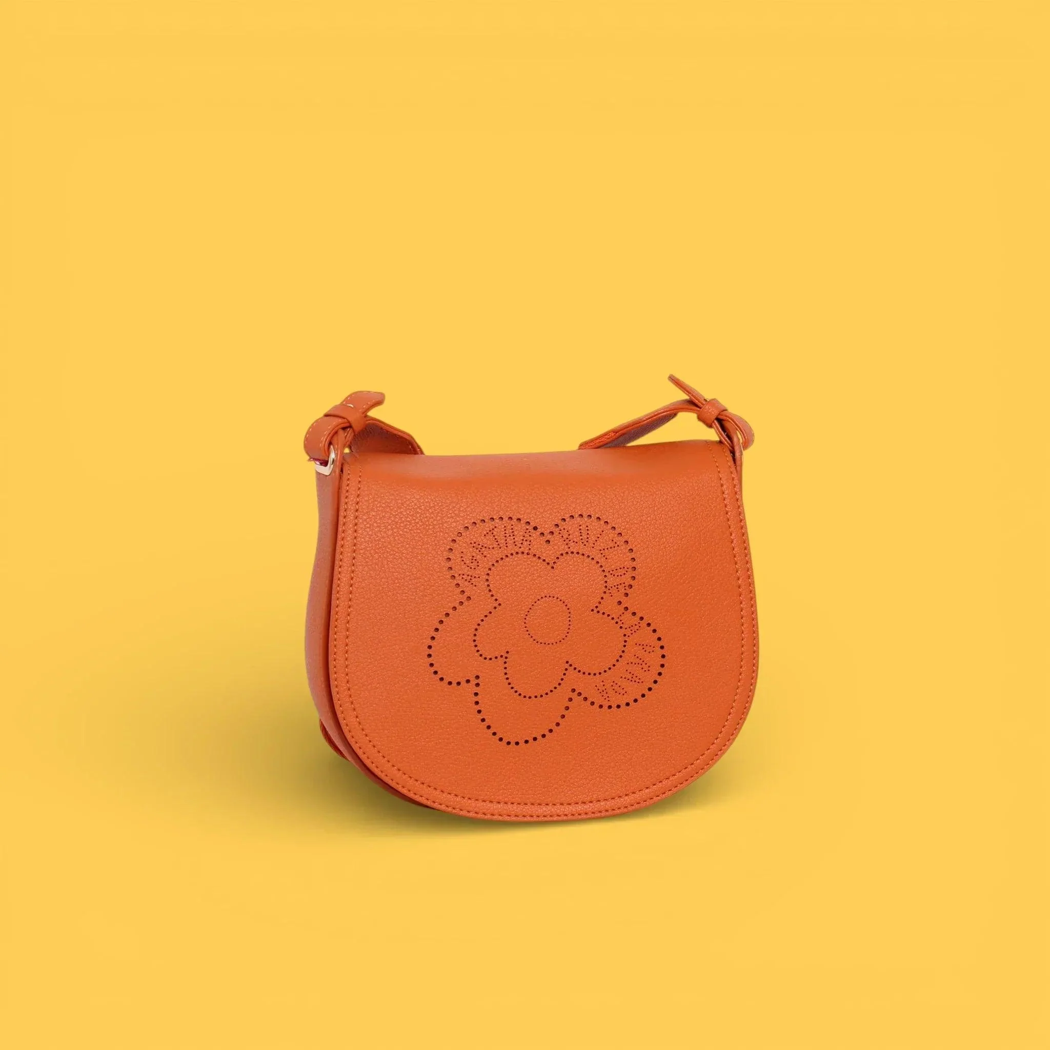 BANDOLERA TAPA CALADO FLOR NARANJA