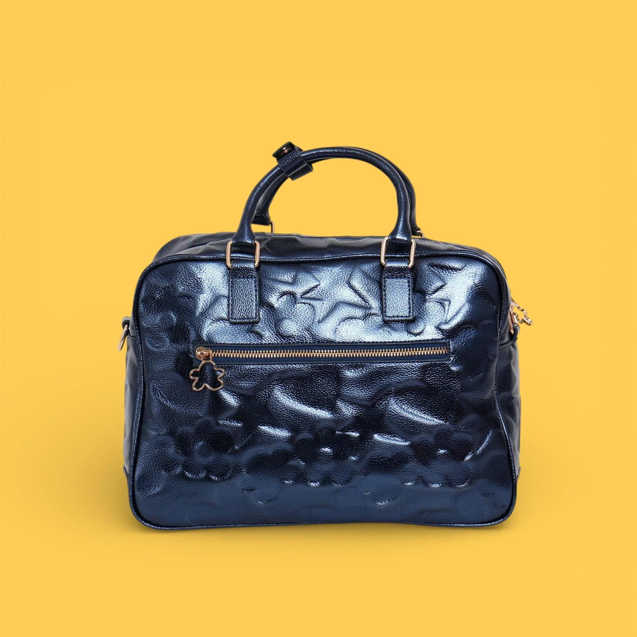 BOLSO GRABADO ICONOS AZUL - Image 3