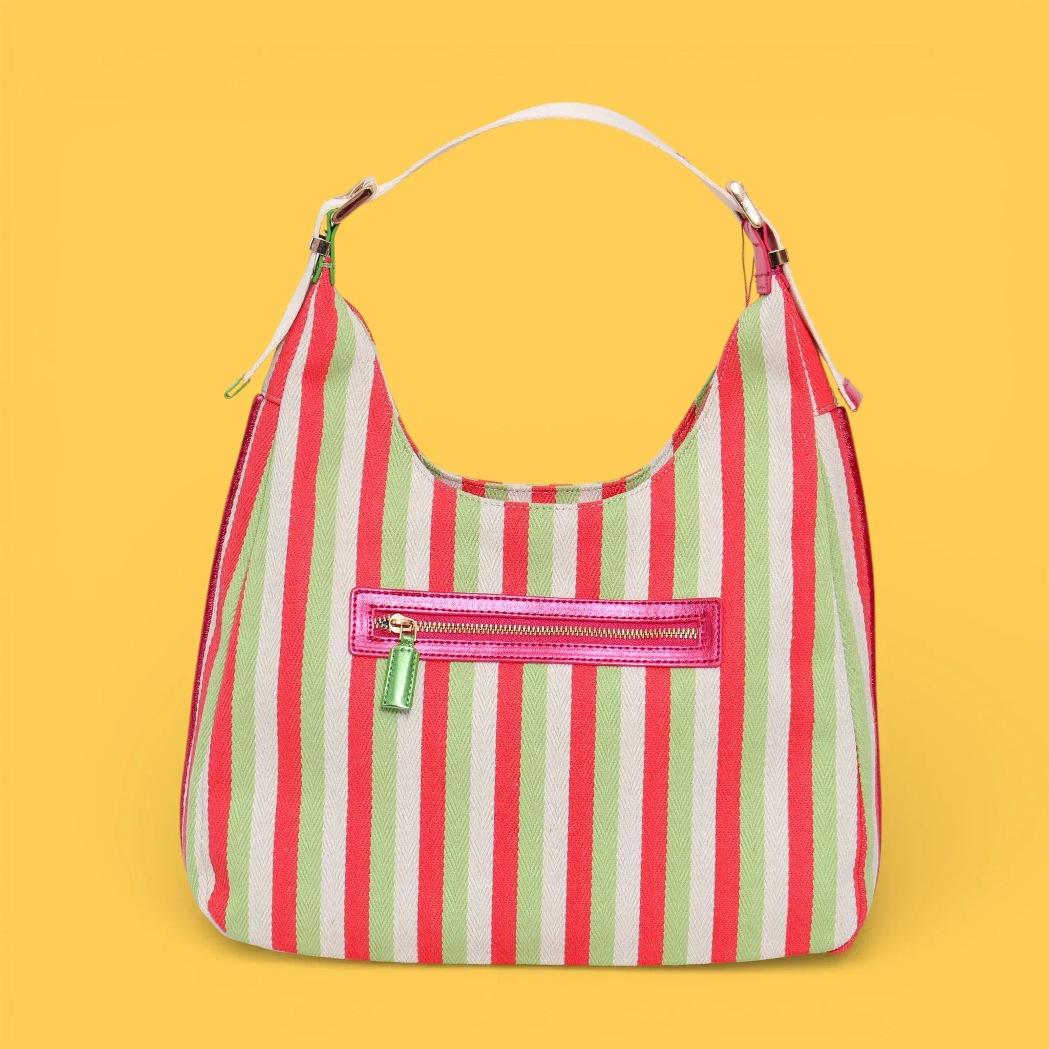BOLSO HOBO LONA LINEAS FUCSIA - Image 3