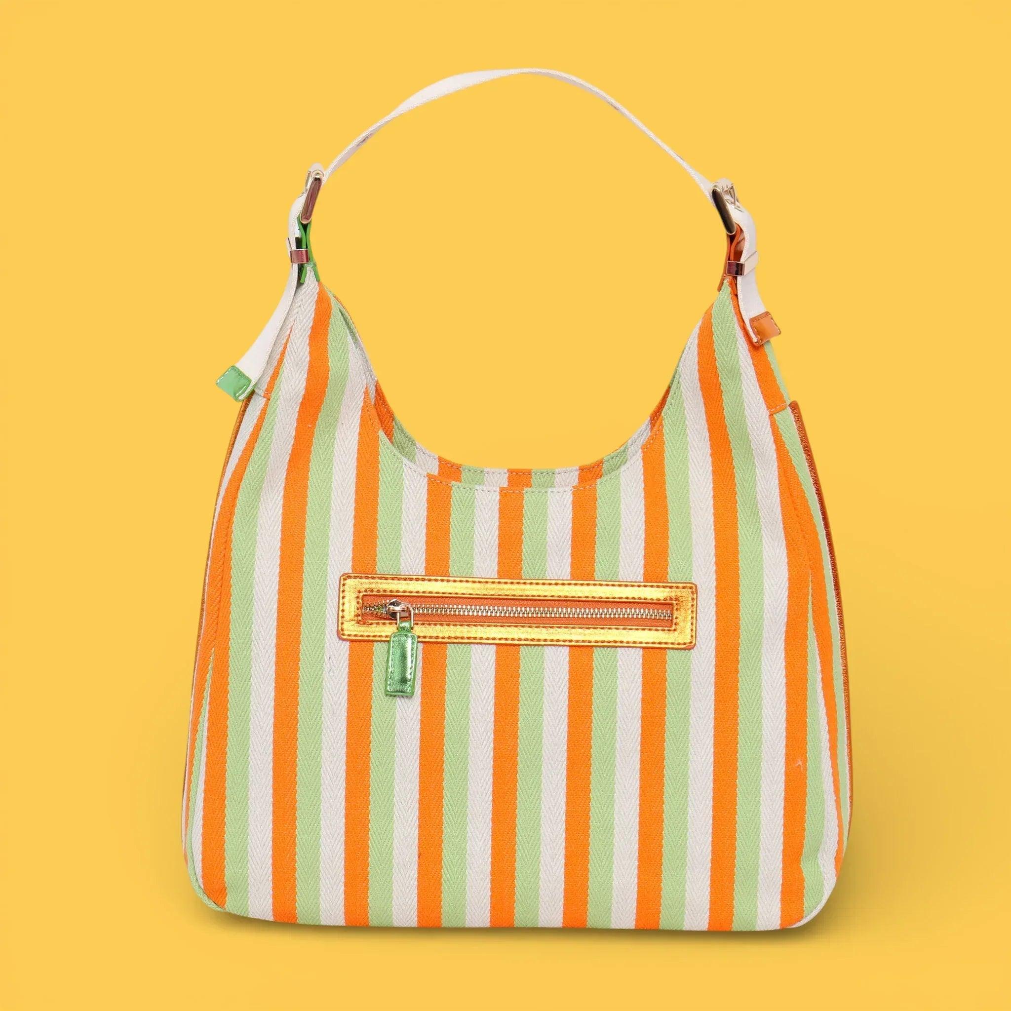 BOLSO HOBO LONA LINEAS NARANJA - Image 2