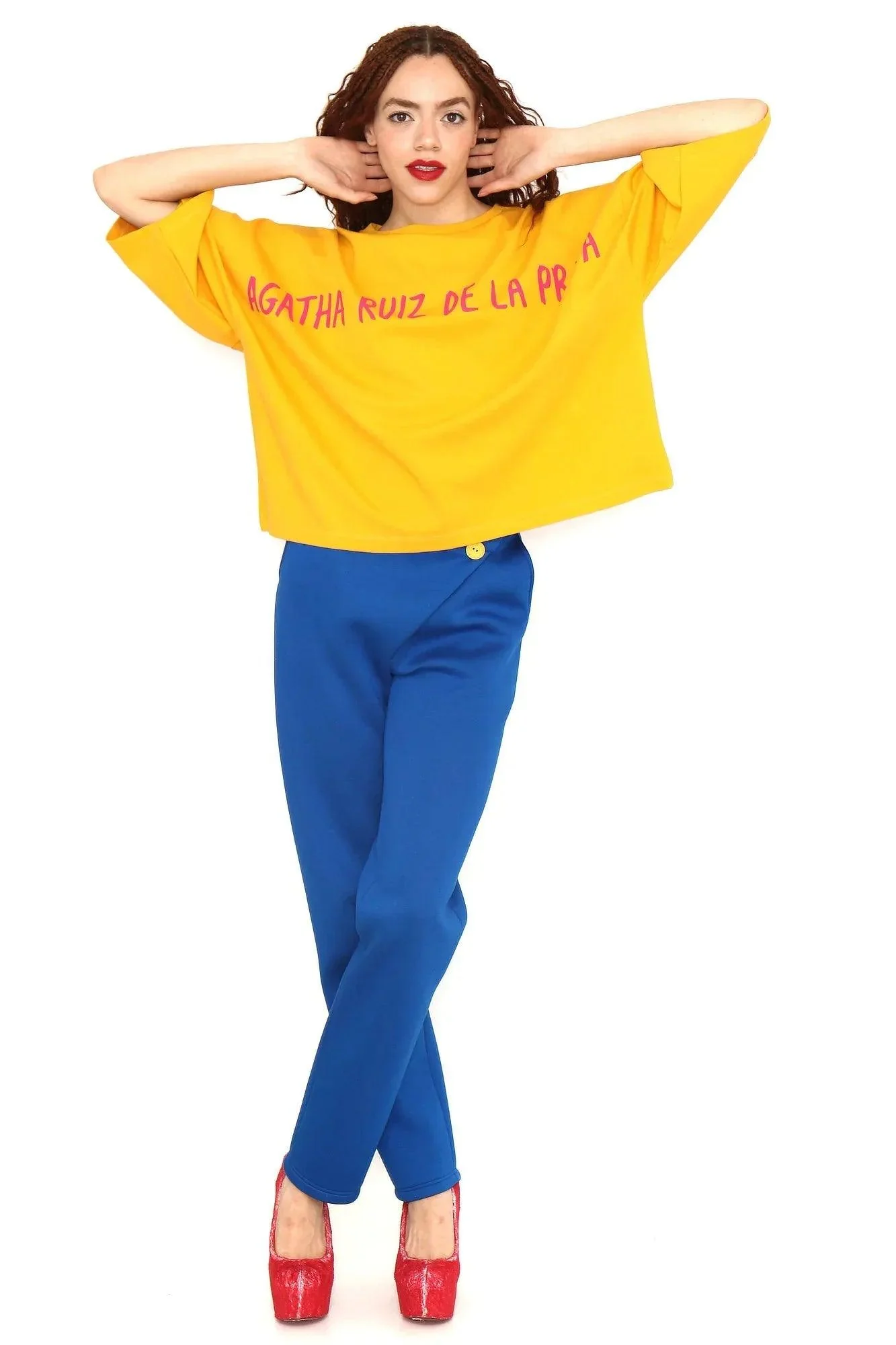CAMISETA OVERSIZE AMARILLA ARP FUCSIA - Image 2