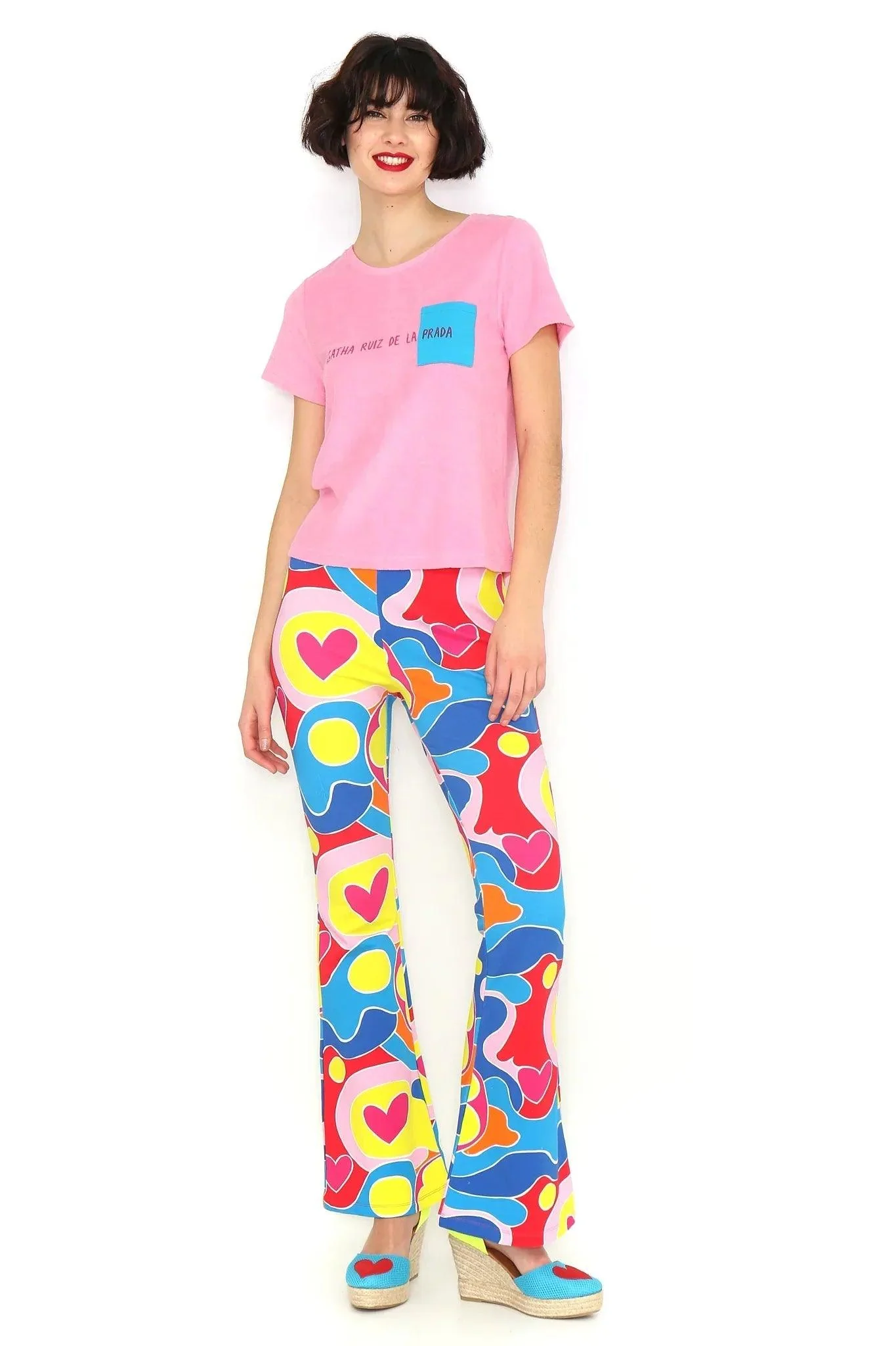 Camiseta rizo rosa bolsillo azul - Image 2