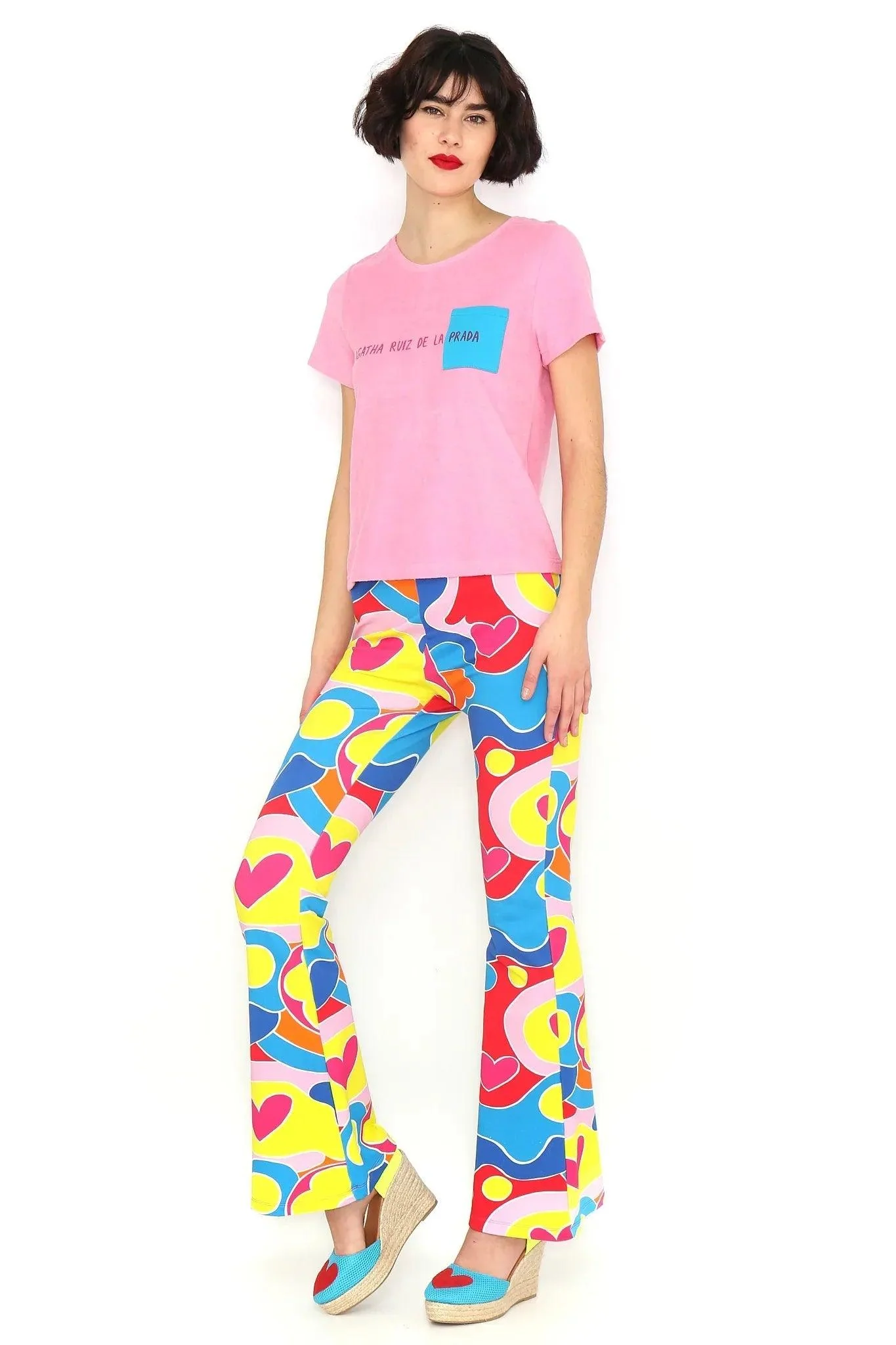 Camiseta rizo rosa bolsillo azul - Image 3