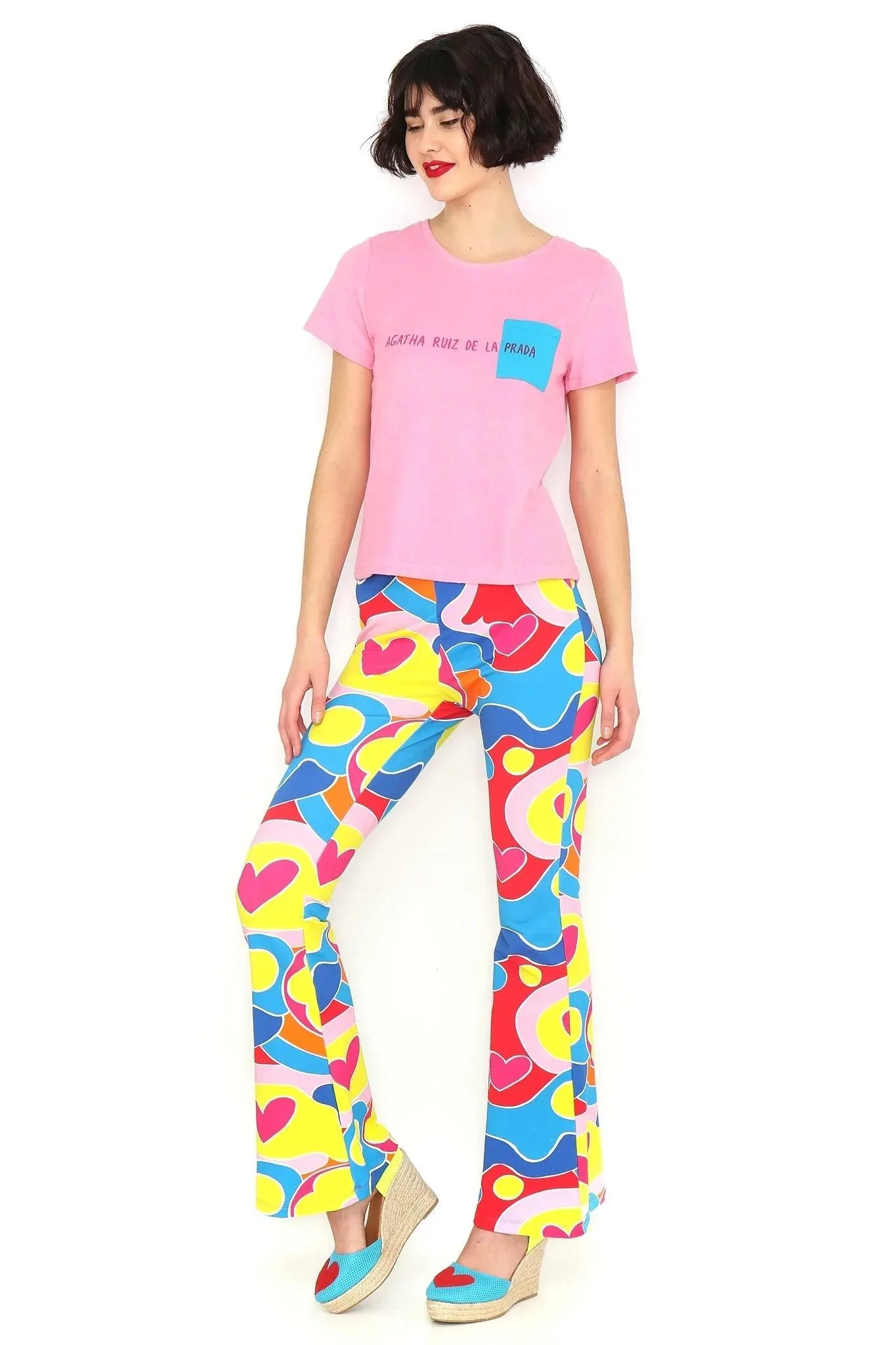 Camiseta rizo rosa bolsillo azul - Image 4