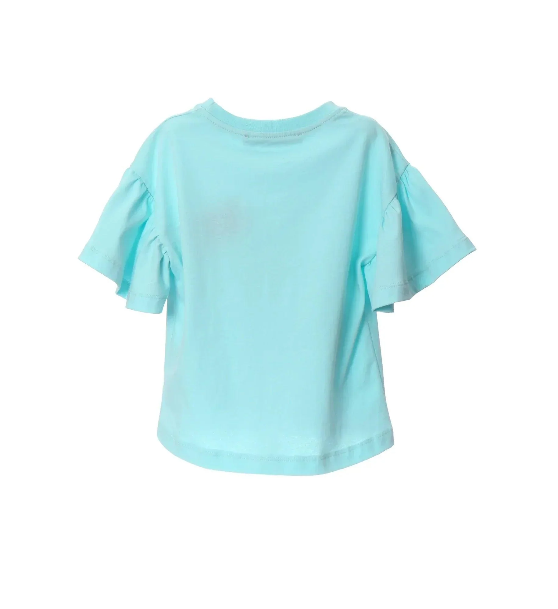 CAMISETA TURQUESA VOLANTE MANGA - Image 2
