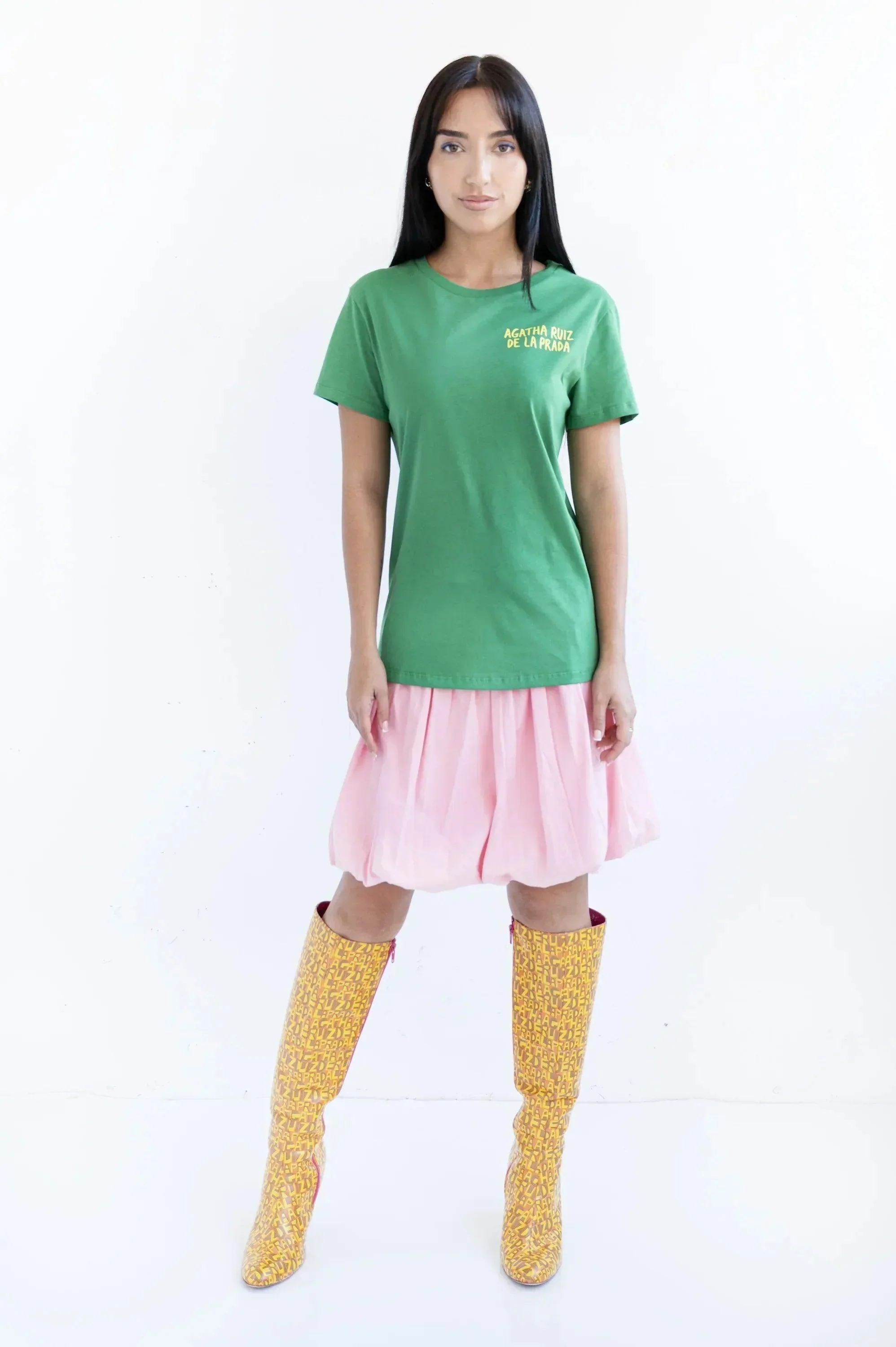 CAMISETA VERDE BASICA FLOR - Image 2