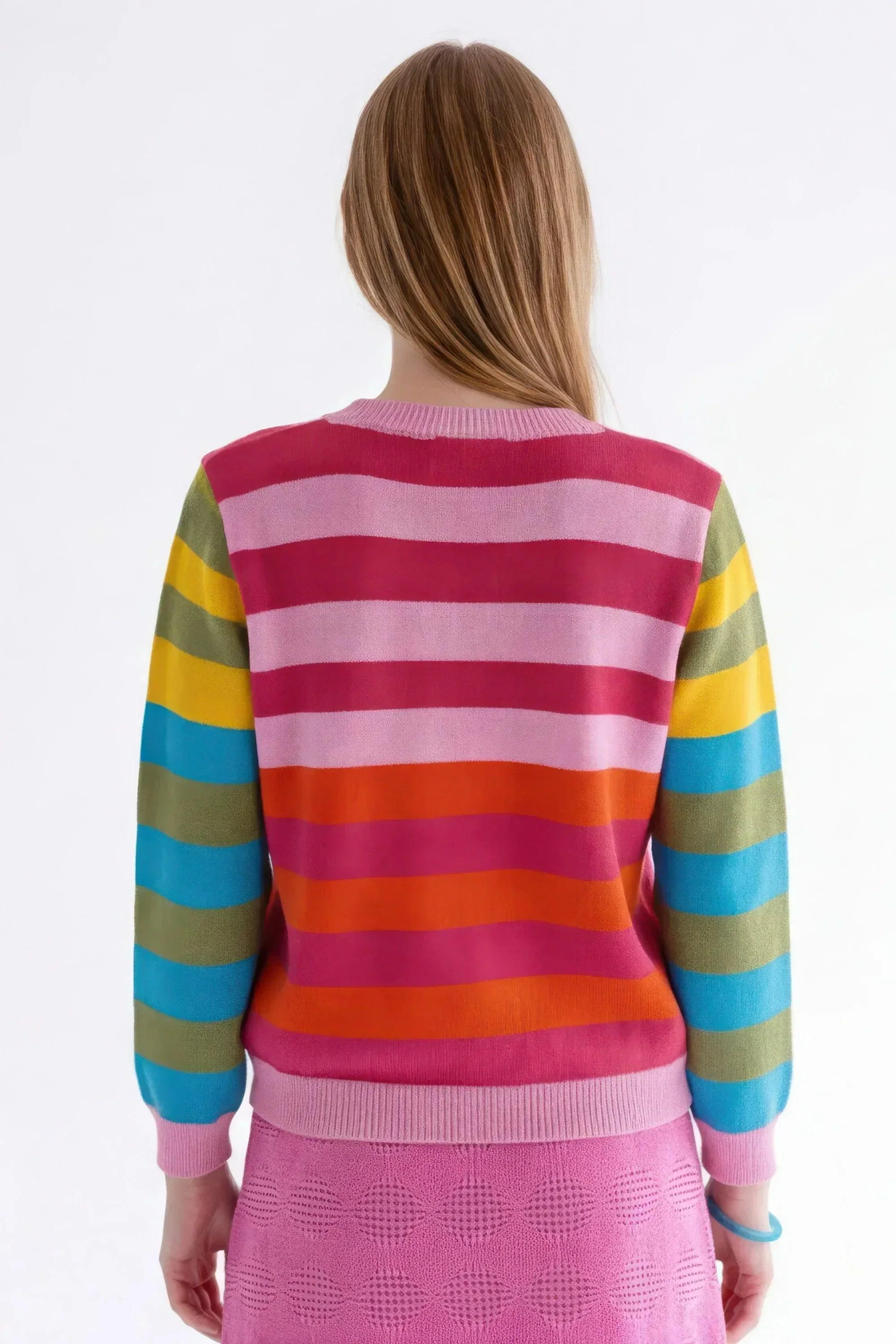 CHAQUETA RAYAS ROSA MUJER - Image 3