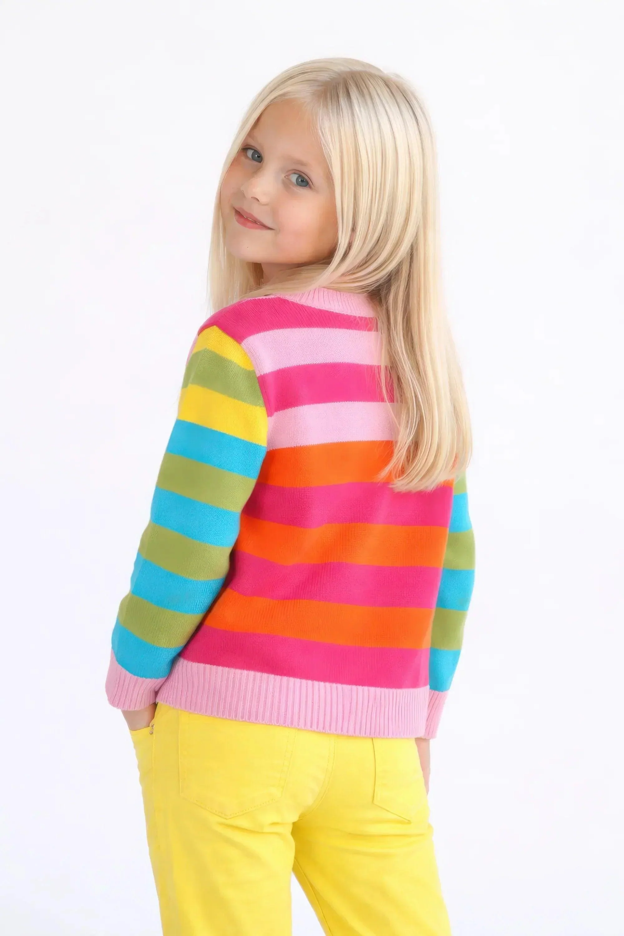 CHAQUETA RAYAS ROSA INFANTIL - Image 3