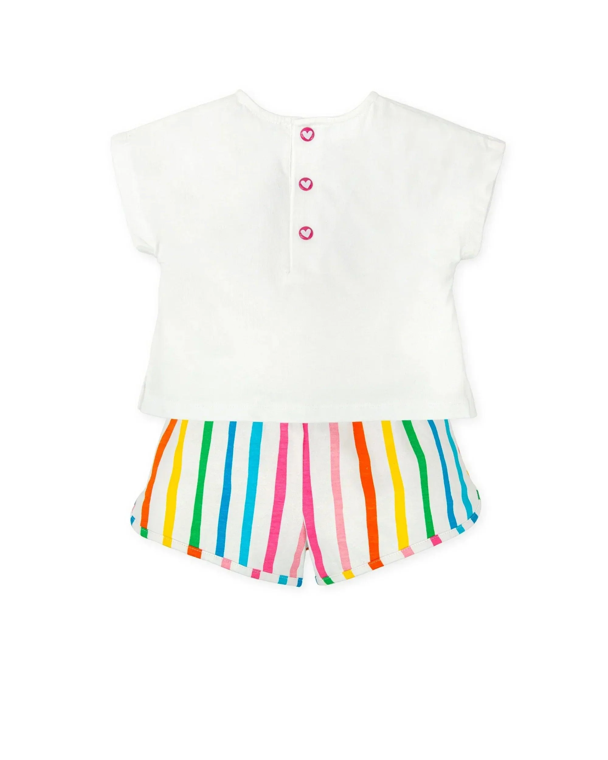 CONJUNTO CAMISETA LAZOS+ SHORTS RAYAS DE COLORES - Image 2