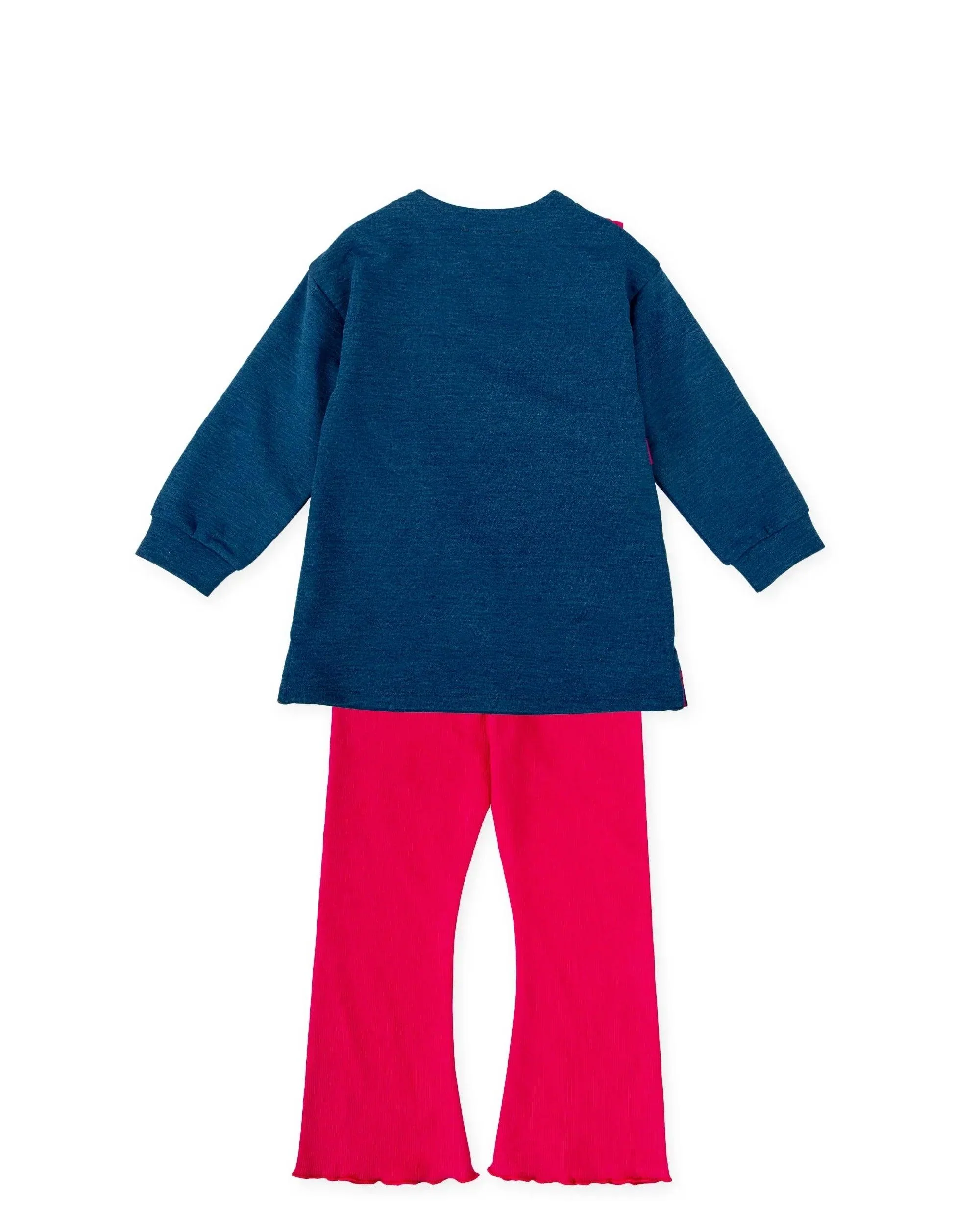 CONJUNTO SUDADERA ÍNDIGO Y LEGGINS FUCSIA - Image 2