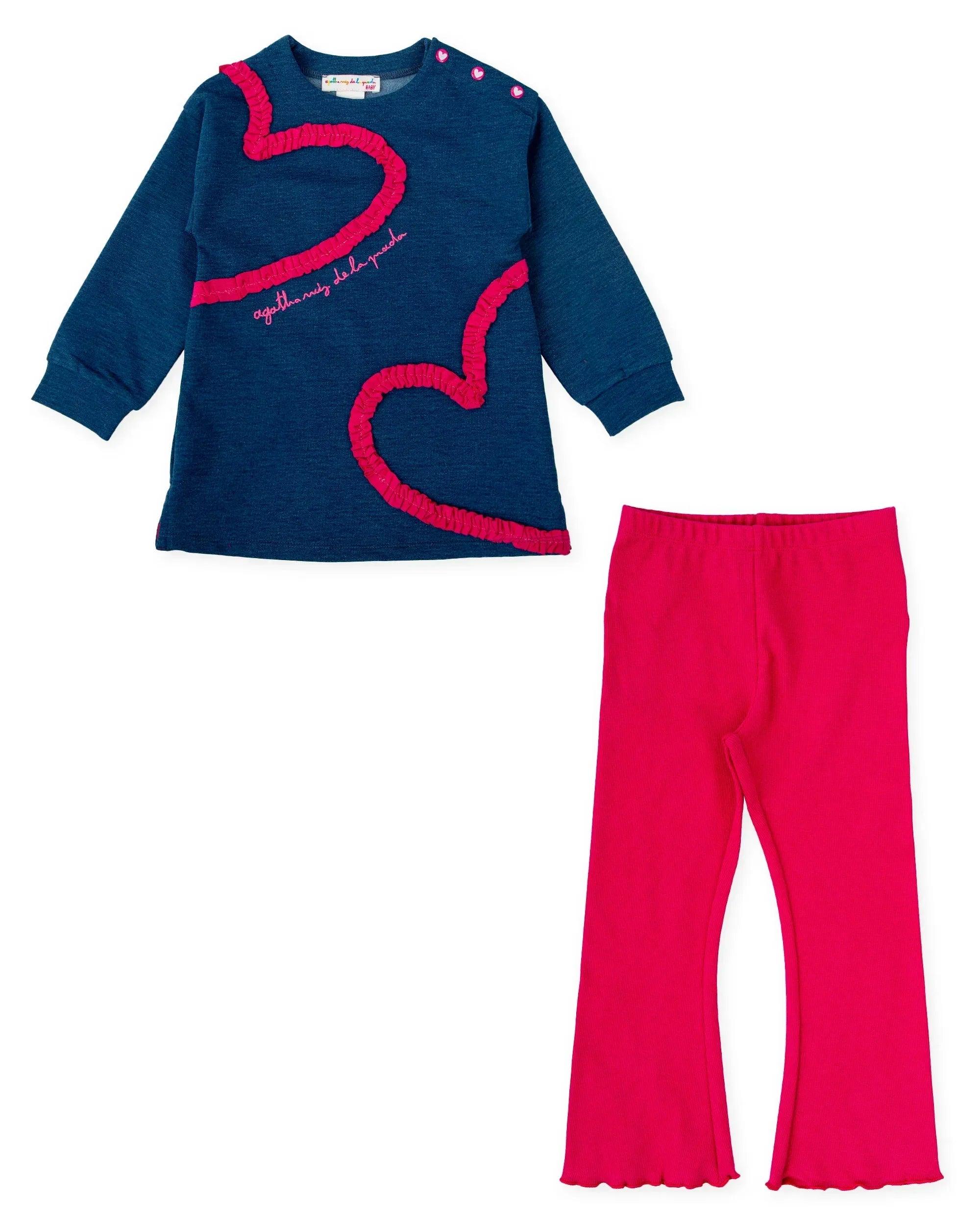 CONJUNTO SUDADERA ÍNDIGO Y LEGGINS FUCSIA - Image 3