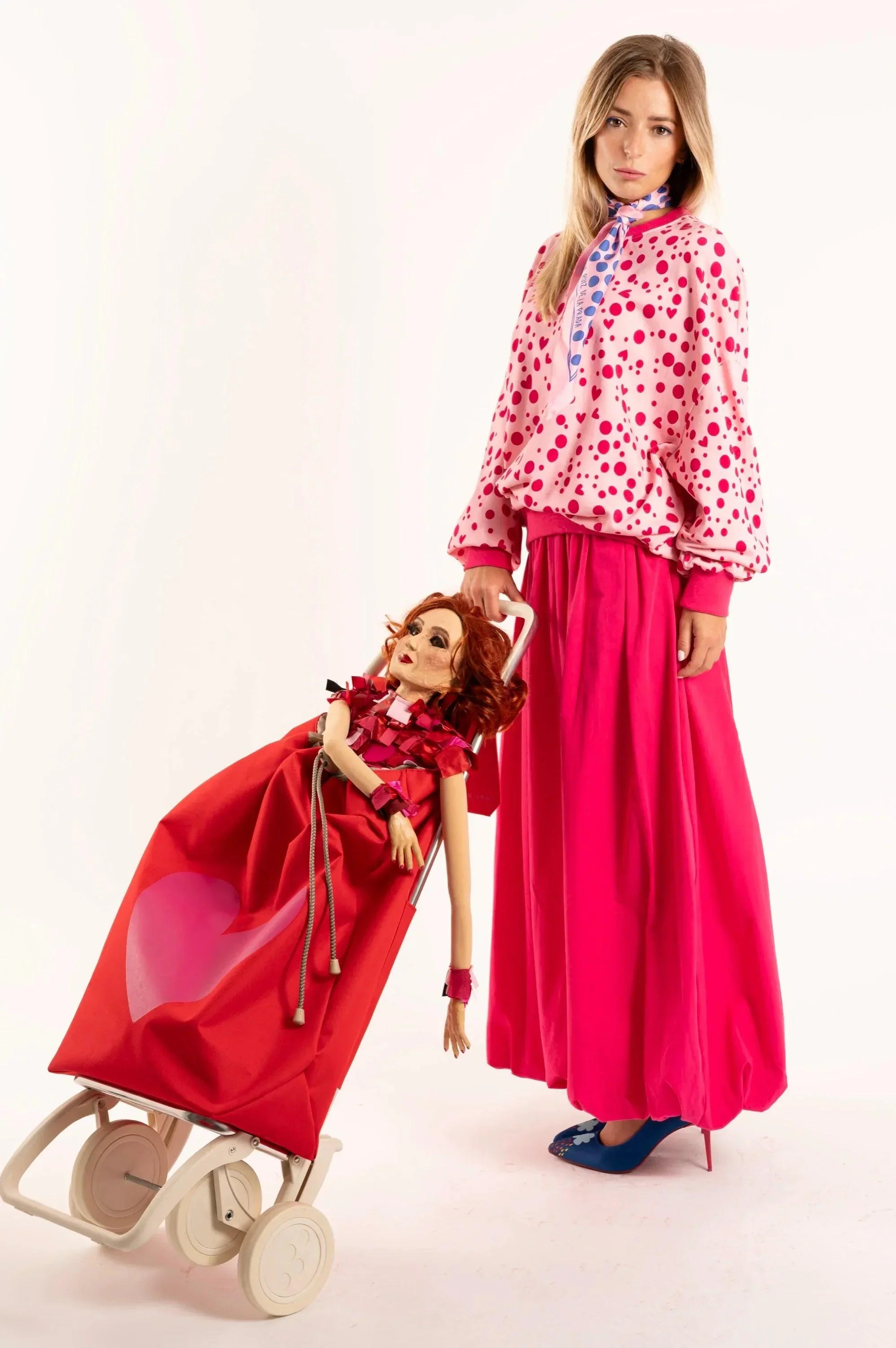 FALDA GLOBO LARGA FUCSIA - Image 8