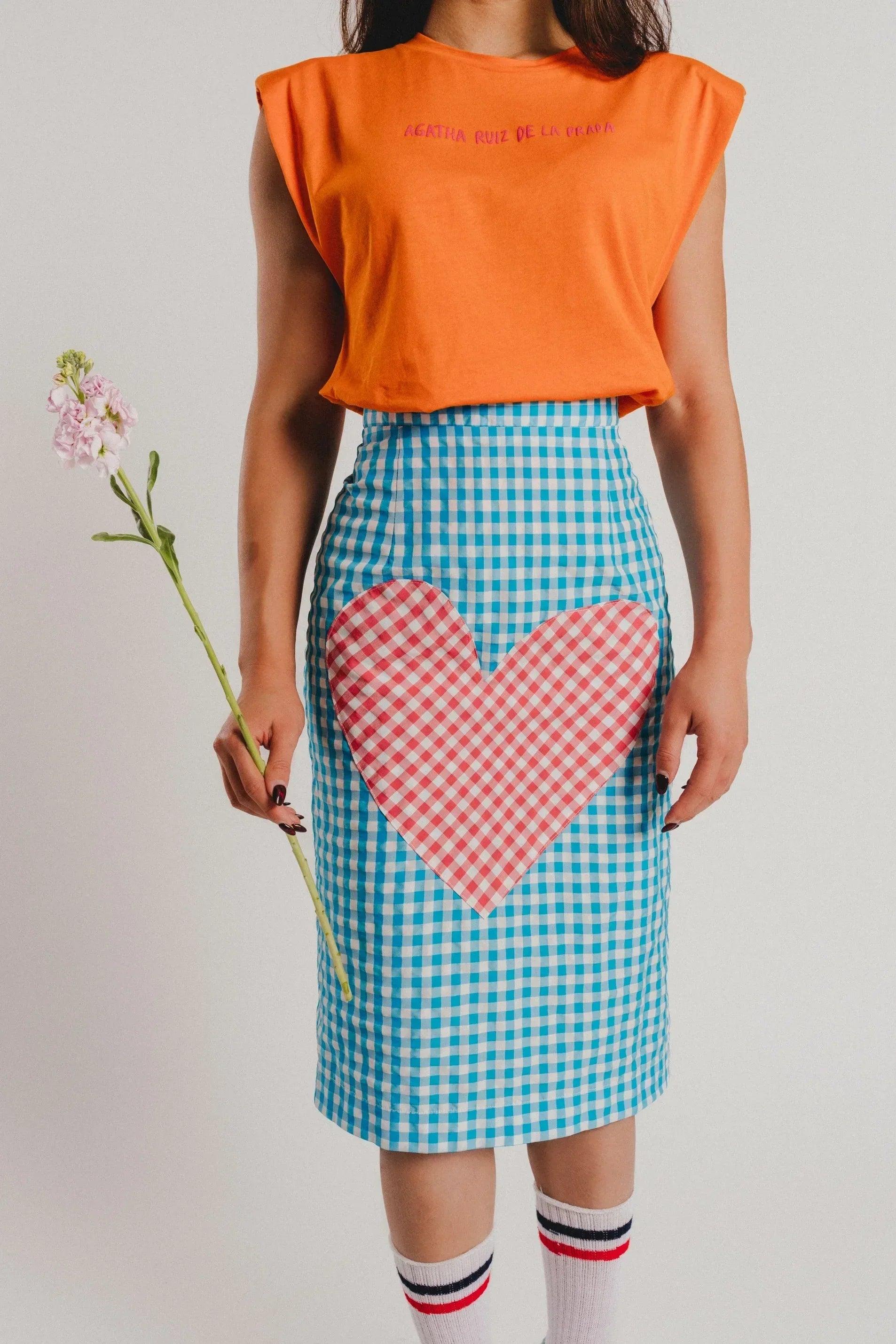 FALDA LAPIZ VICHY CORAZON - Image 4