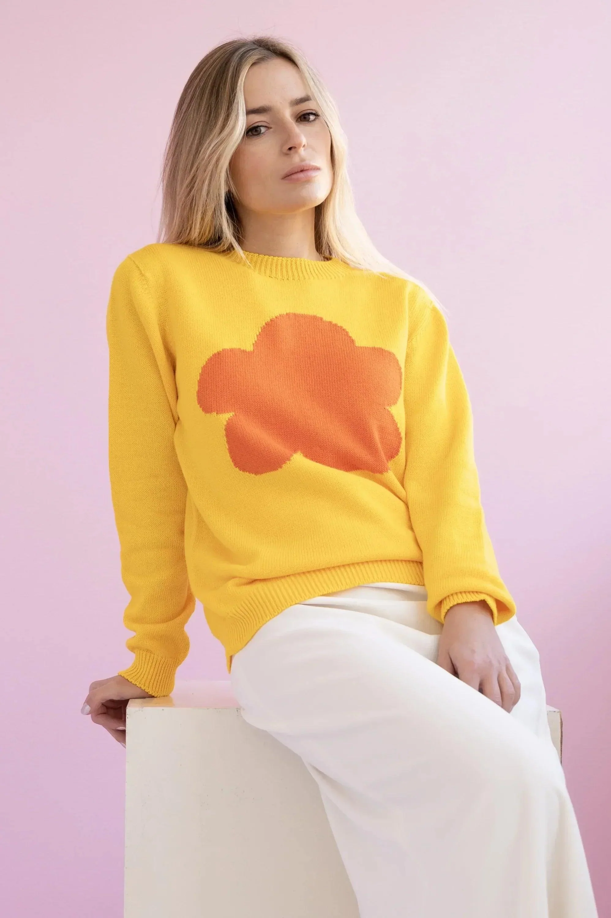 JERSEY ALGODON MUJER AMARILLO NUBE NARANJA