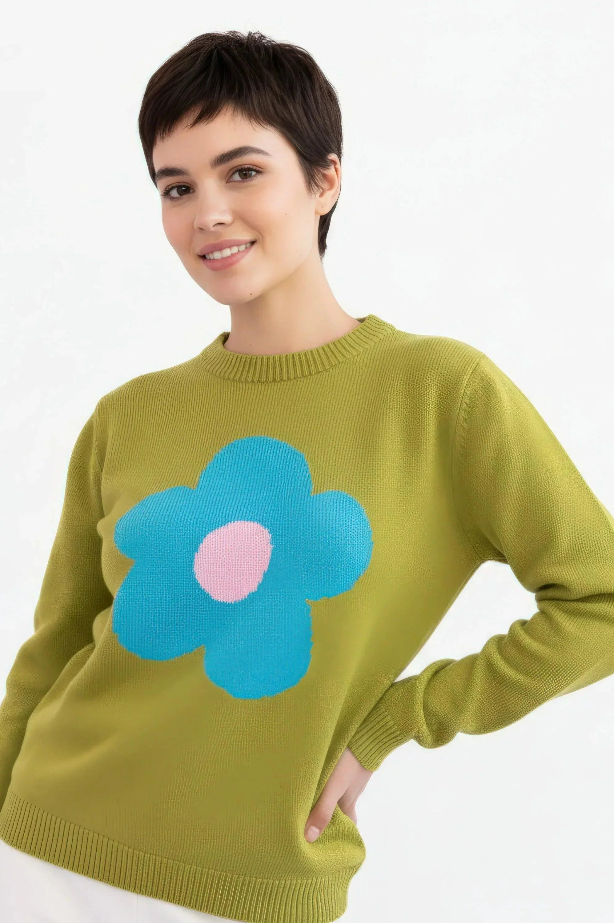 JERSEY ALGODON MUJER VERDE FLOR - Image 3