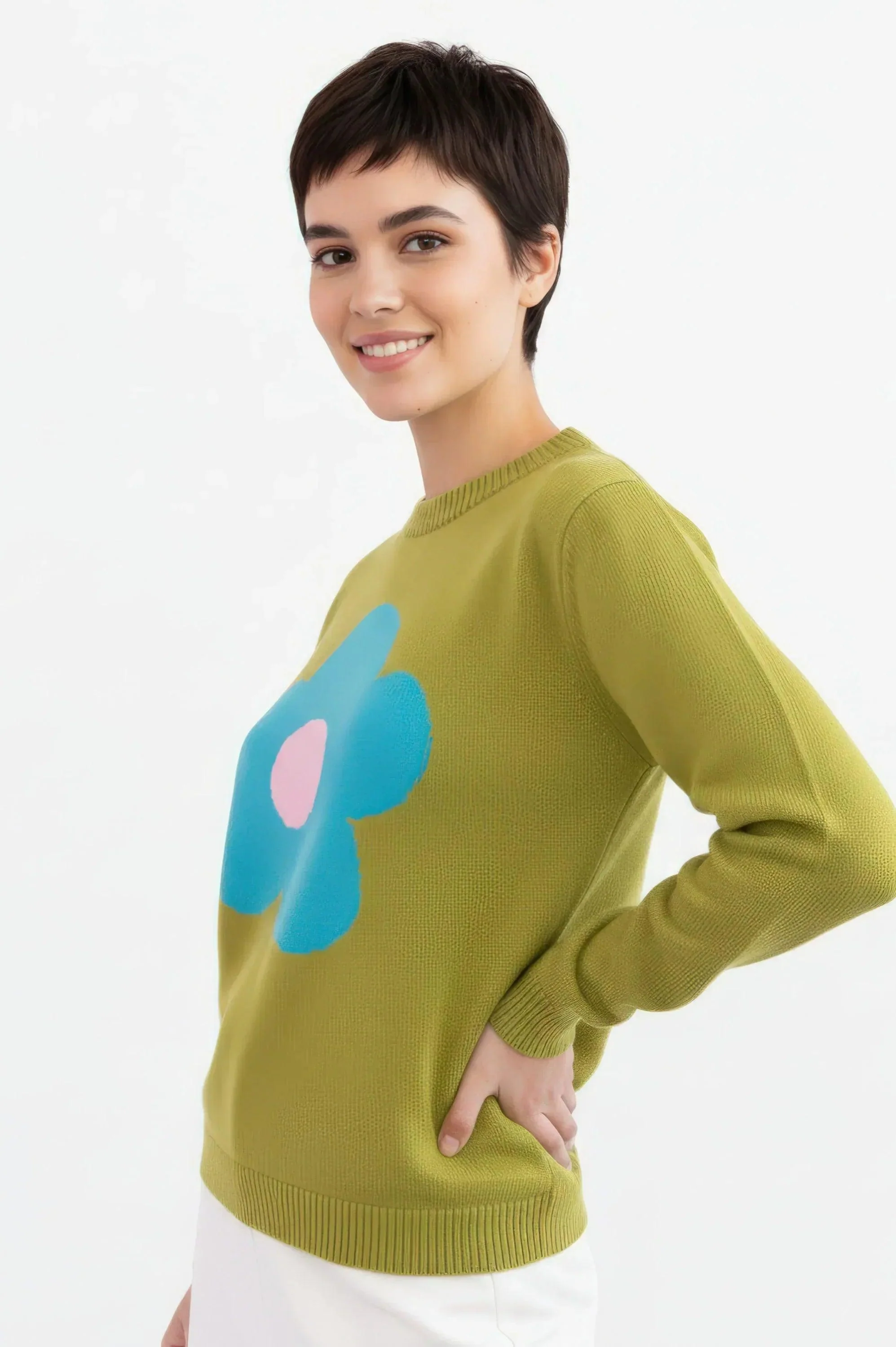 JERSEY ALGODON MUJER VERDE FLOR - Image 4