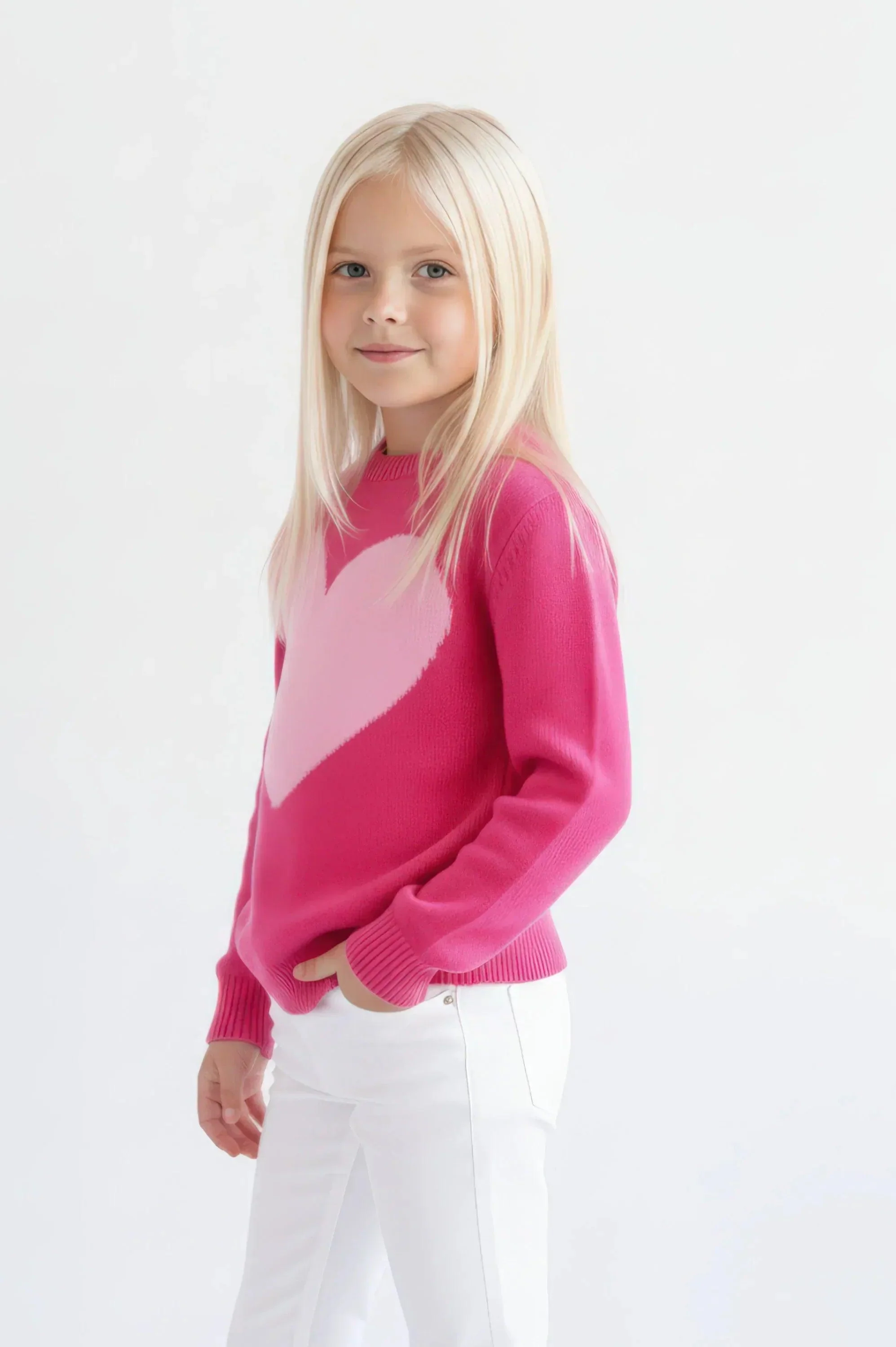 JERSEY FUCSIA ALGODON INFANTIL CORAZON - Image 3