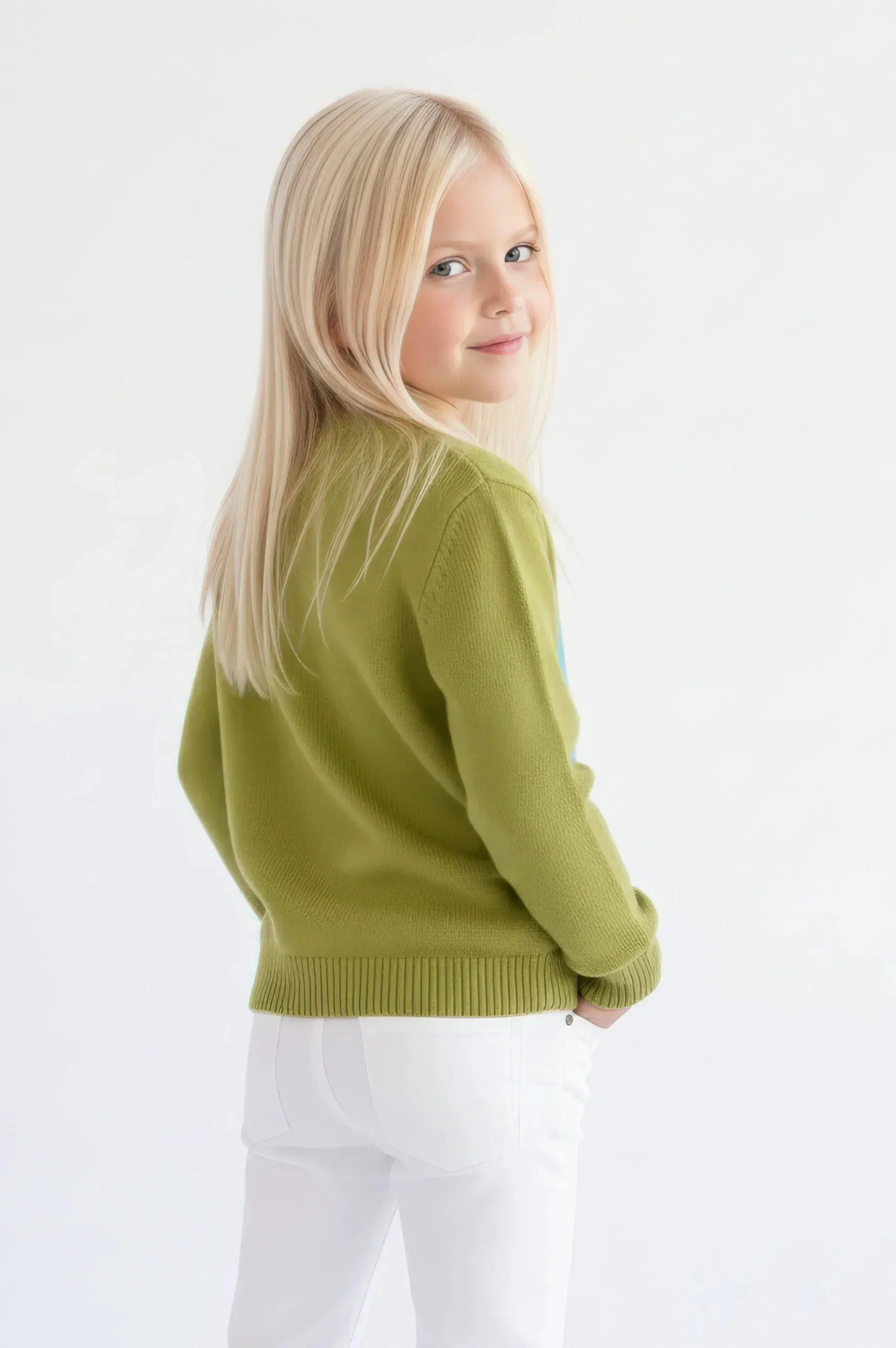 JERSEY VERDE ALGODON INFANTIL FLOR - Image 3