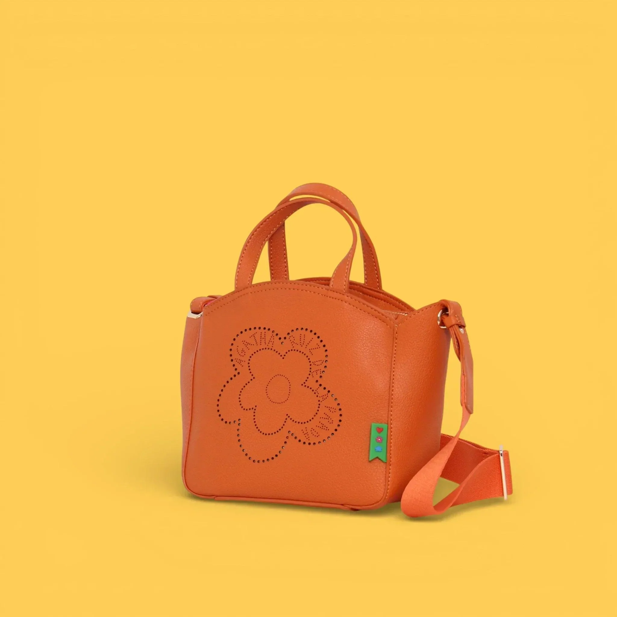MINI TOTE CALADO FLOR NARANJA - Image 2