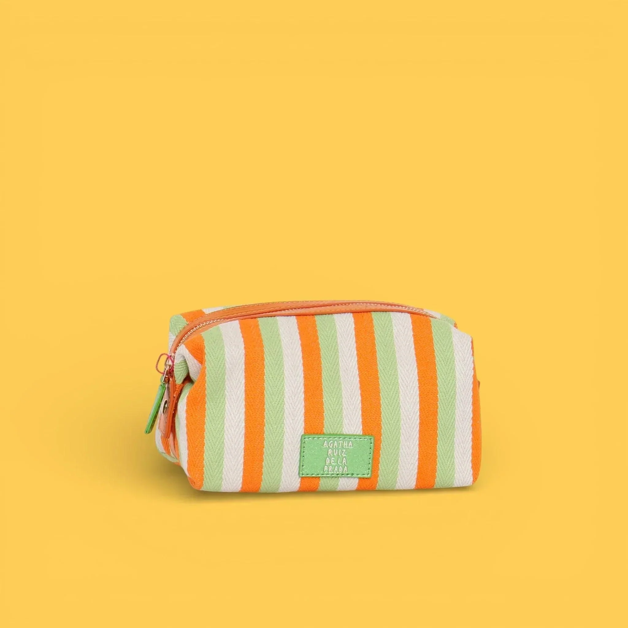 NECESESER LONA LINEAS NARANJA