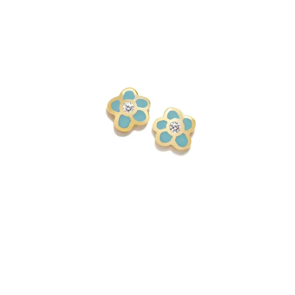 PEND AZUL FLOR BAÑO ORO