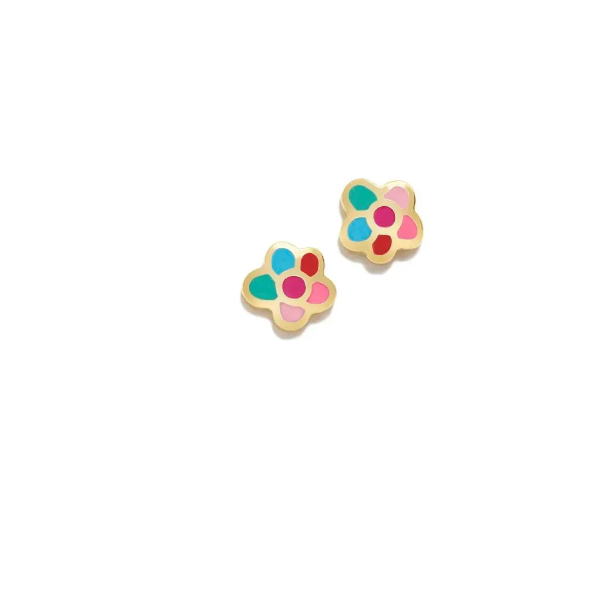 PEND MULTICOLOR FLOR BAÑO ORO