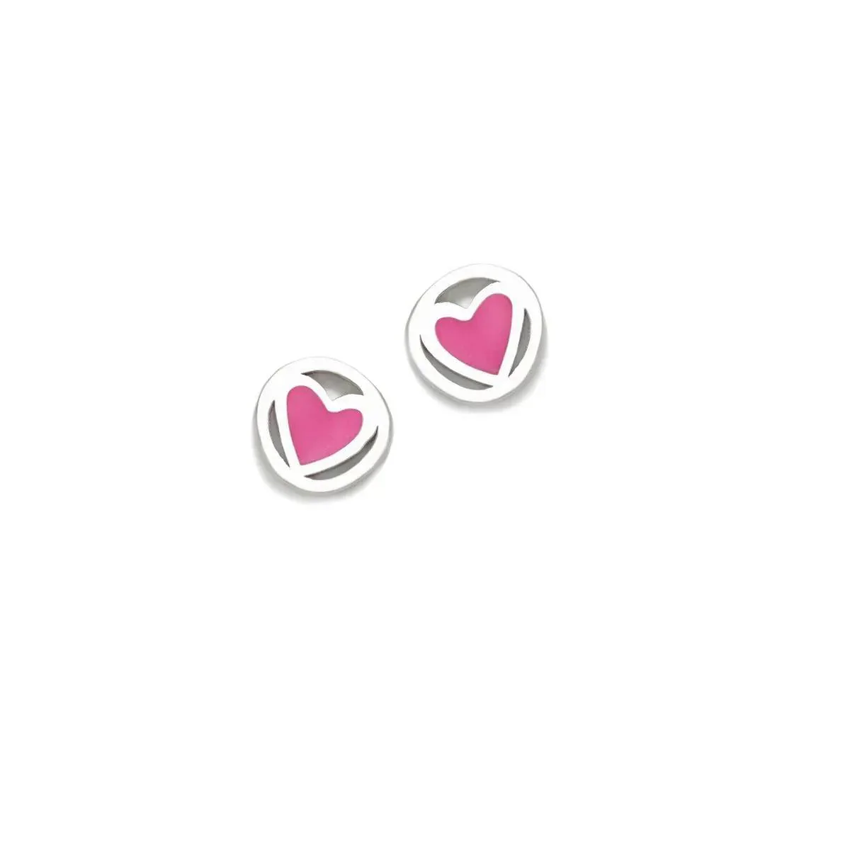 PENDIENTE CORAZON ROSA ROSCA