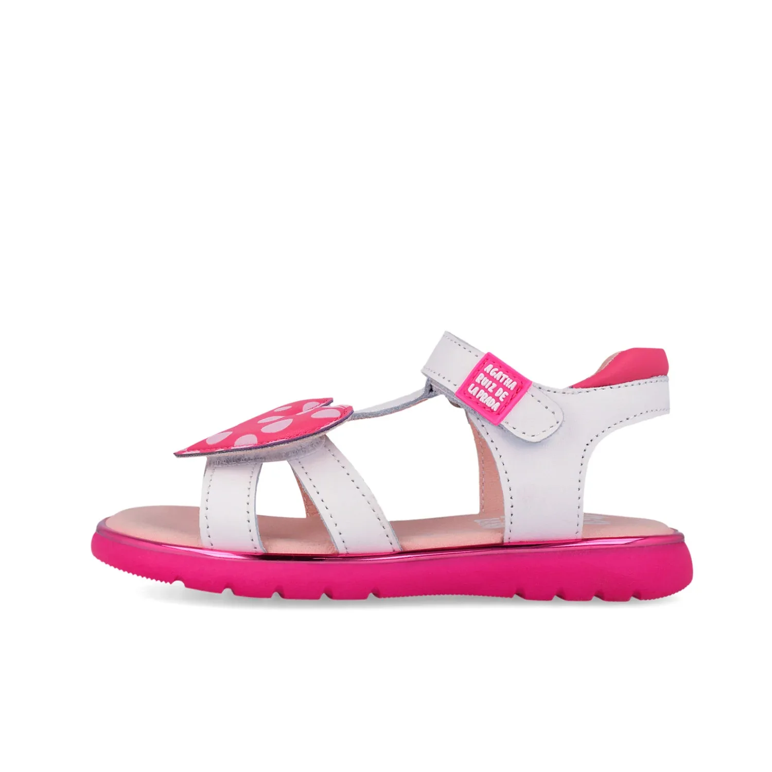 SANDALIA BLANCA CORAZON FUCSIA - Image 5