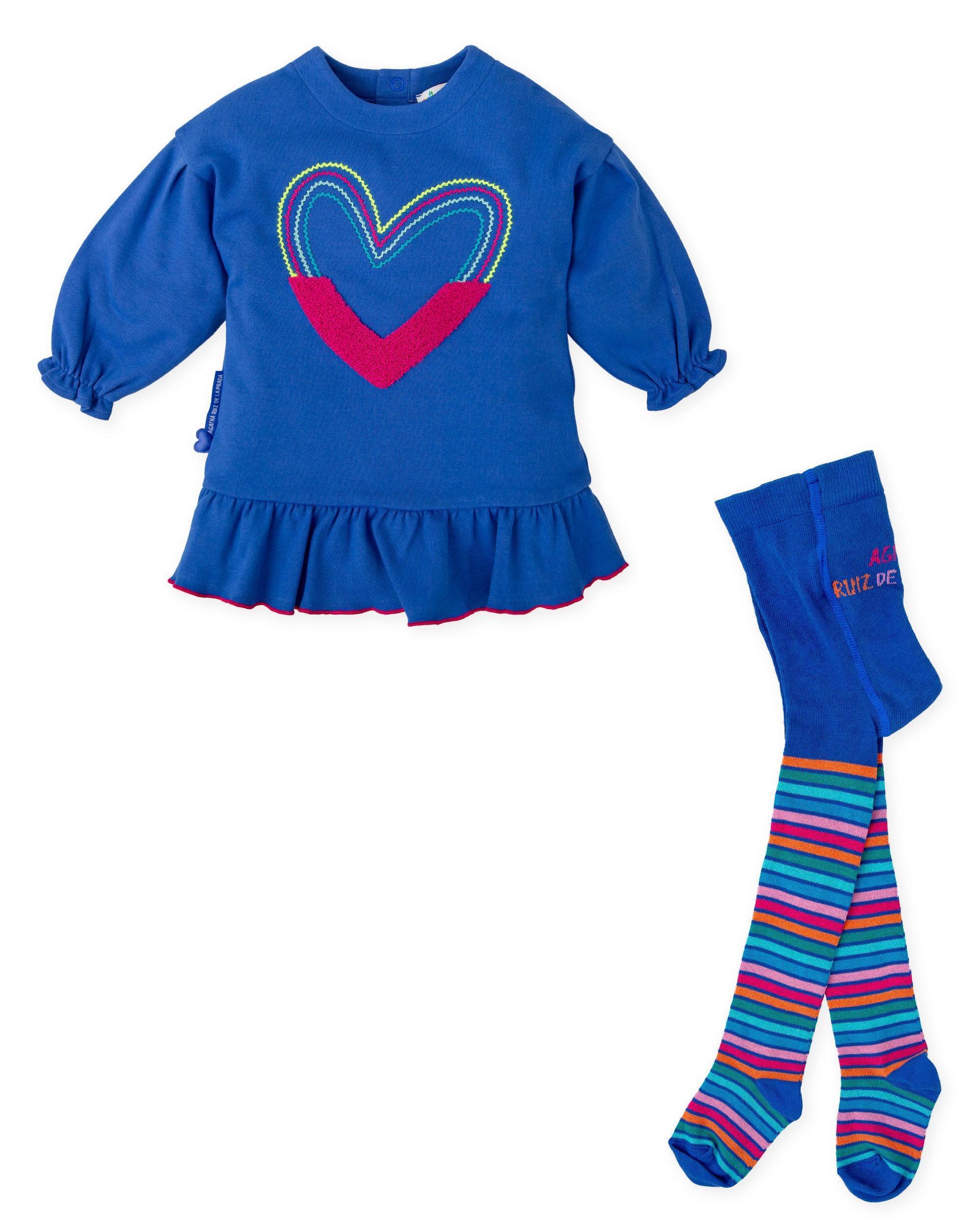 VESTIDO CORAZÓN AZUL ELECTRICO CON LEOTARDOS - Image 3