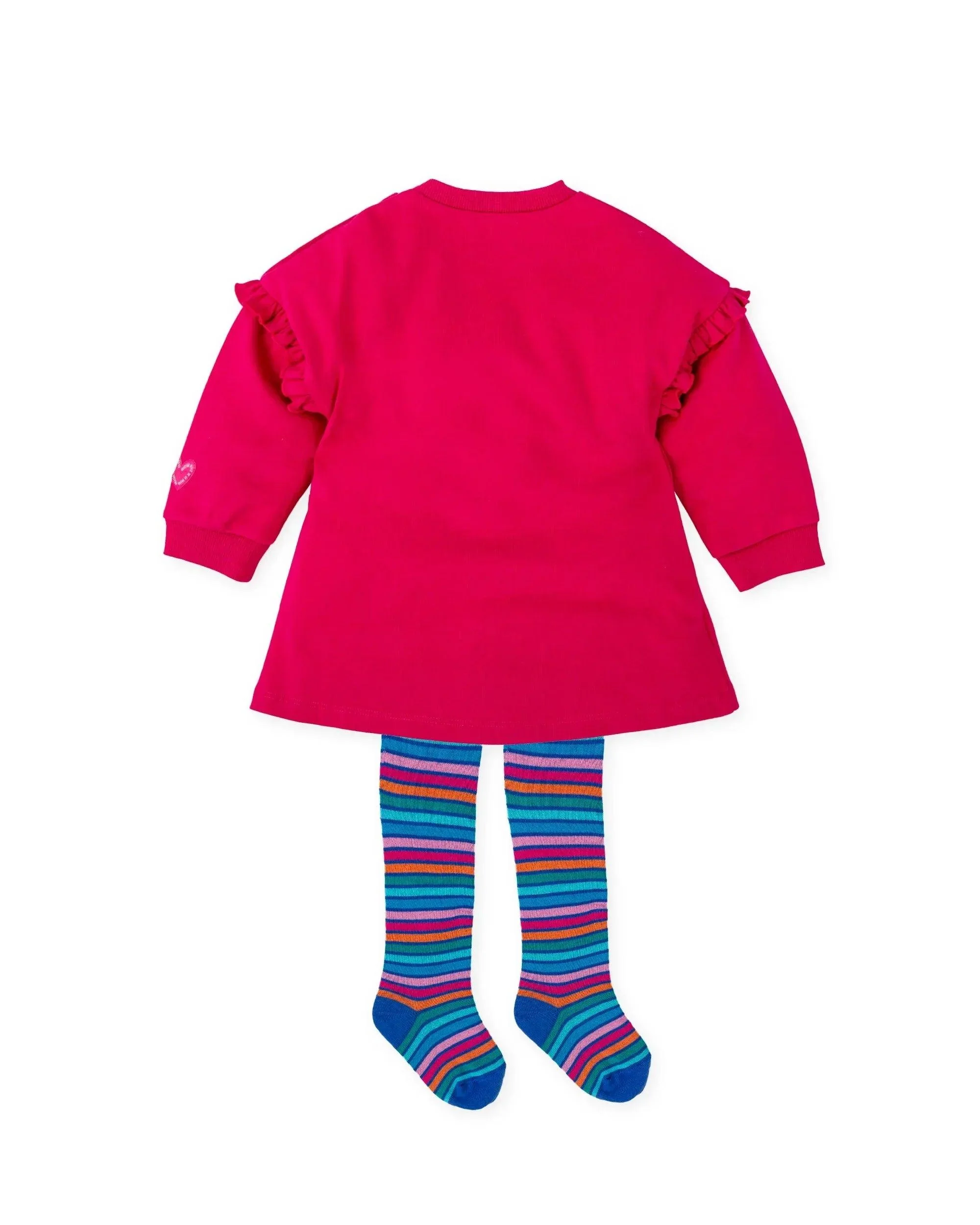 VESTIDO CORAZÓN BORDADO FUCSIA CON LEOTARDOS - Image 2