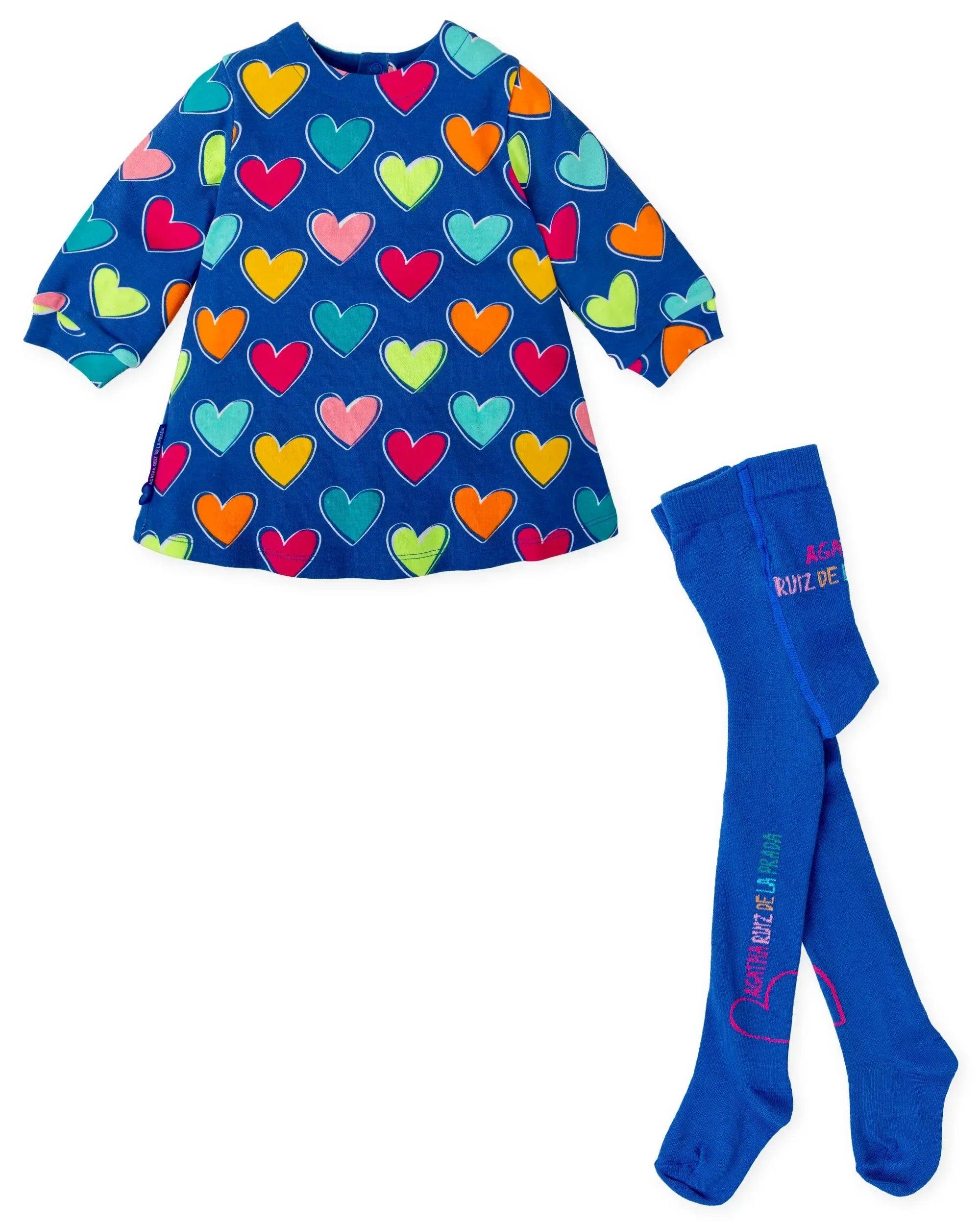 VESTIDO CORAZONES AZUL ELÉCTRICO CON LEOTARDOS - Image 3
