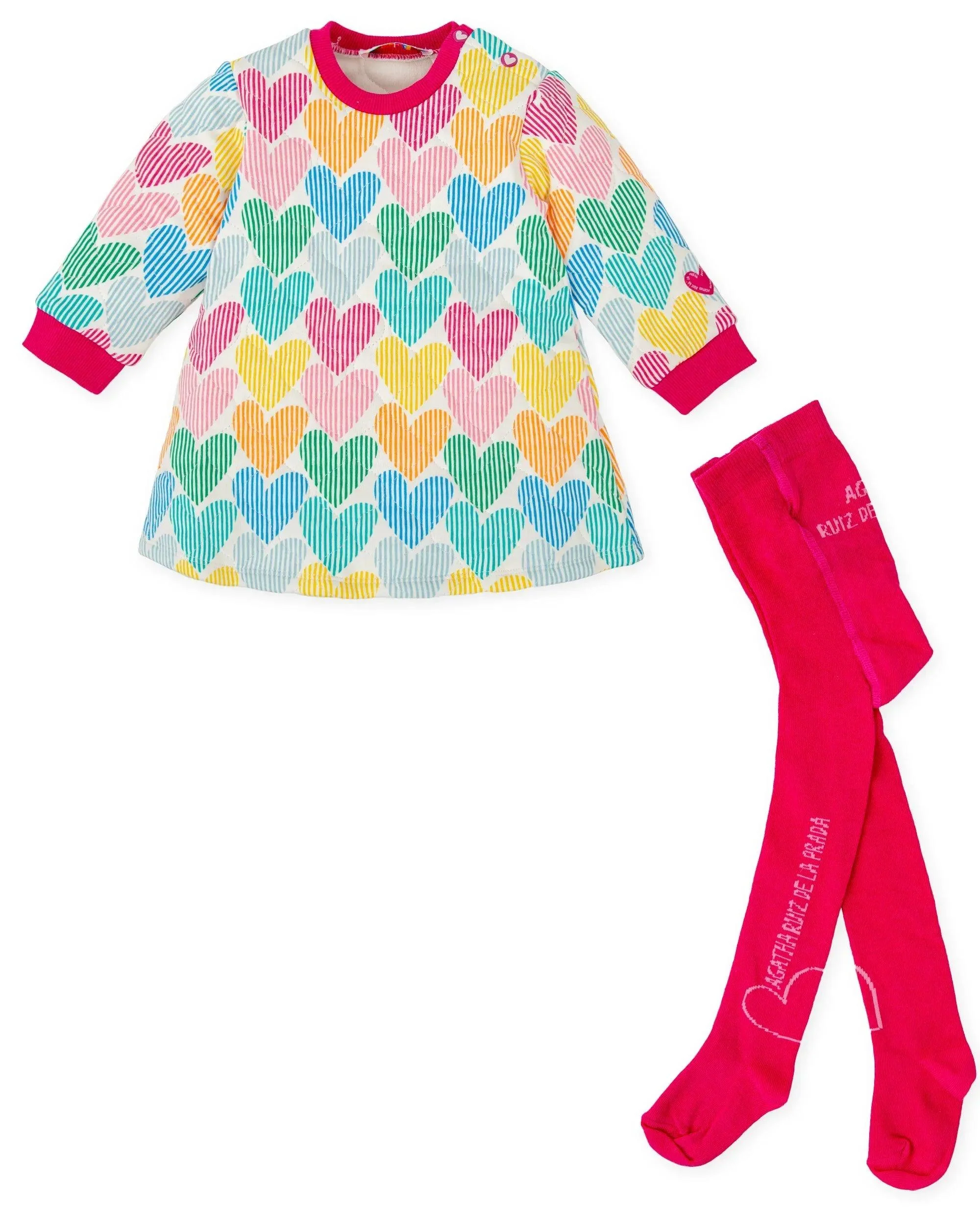 VESTIDO CORAZONES MULTICOLOR CON LEOTARDOS - Image 3