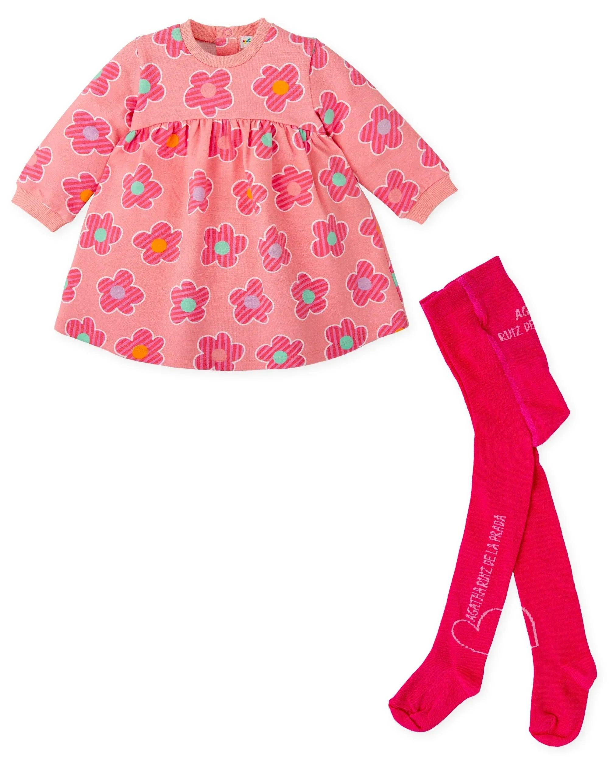 VESTIDO FLORES ROSA CON LEOTARDOS - Image 3