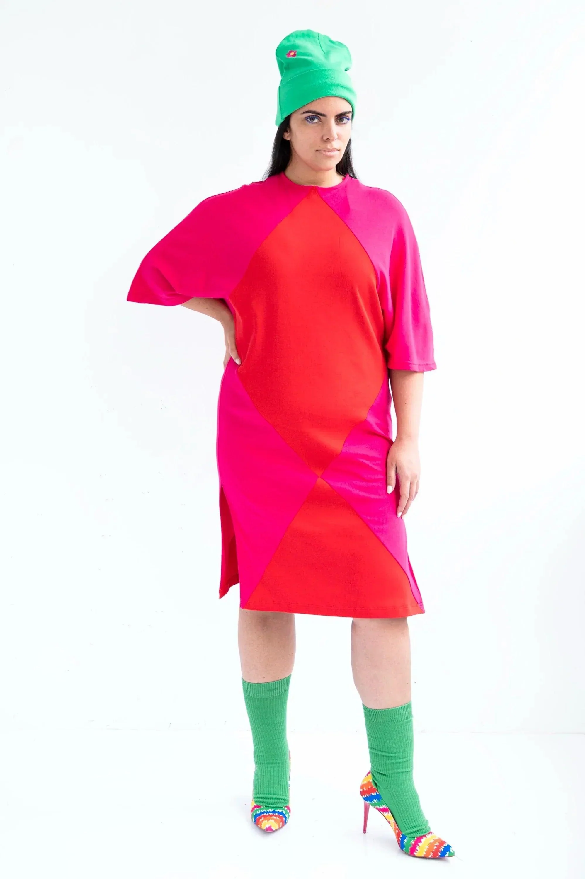 VESTIDO FUCSIA LARGO ROMBO - Image 5
