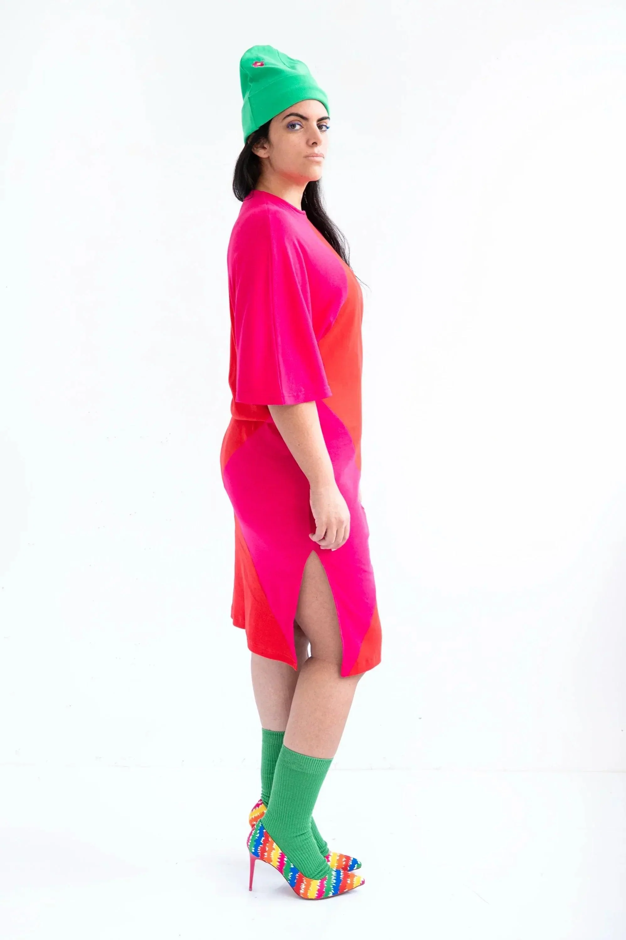 VESTIDO FUCSIA LARGO ROMBO - Image 6