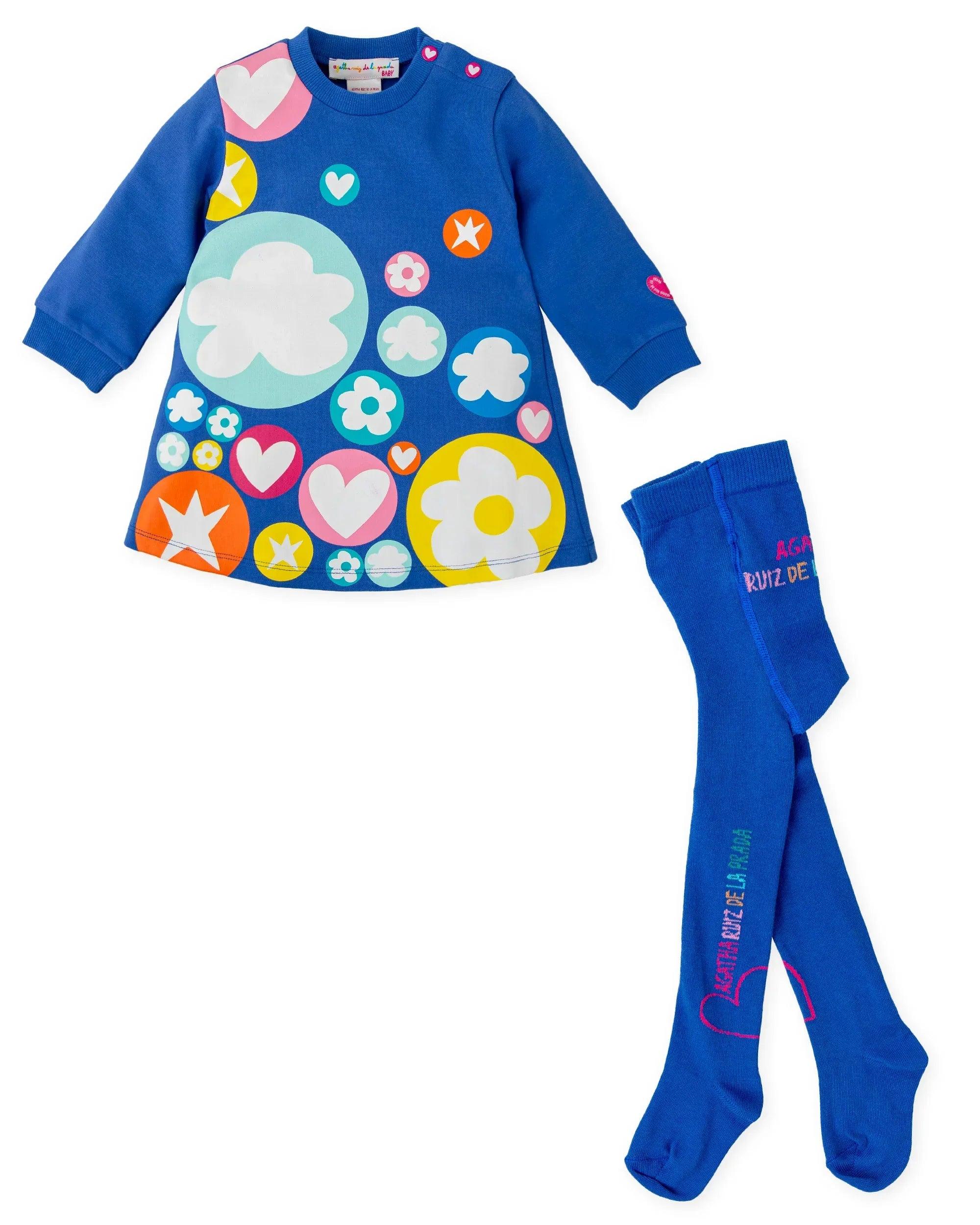VESTIDO ICONOS AZUL ELECTRICO CON LEOTARDOS - Image 3