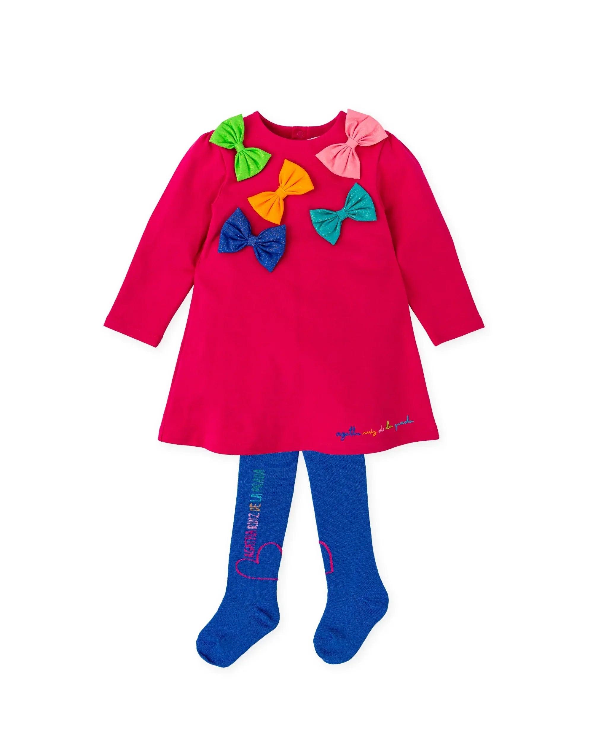 VESTIDO LAZOS FUCSIA CON LEOTARDOS - Image 2