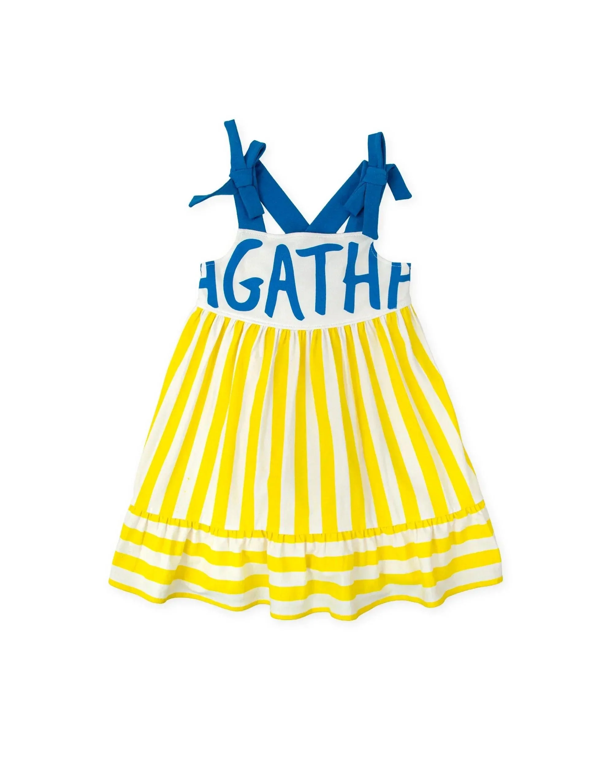 VESTIDO RAYAS AMARILLO TIRANTES AZUL AGATHA