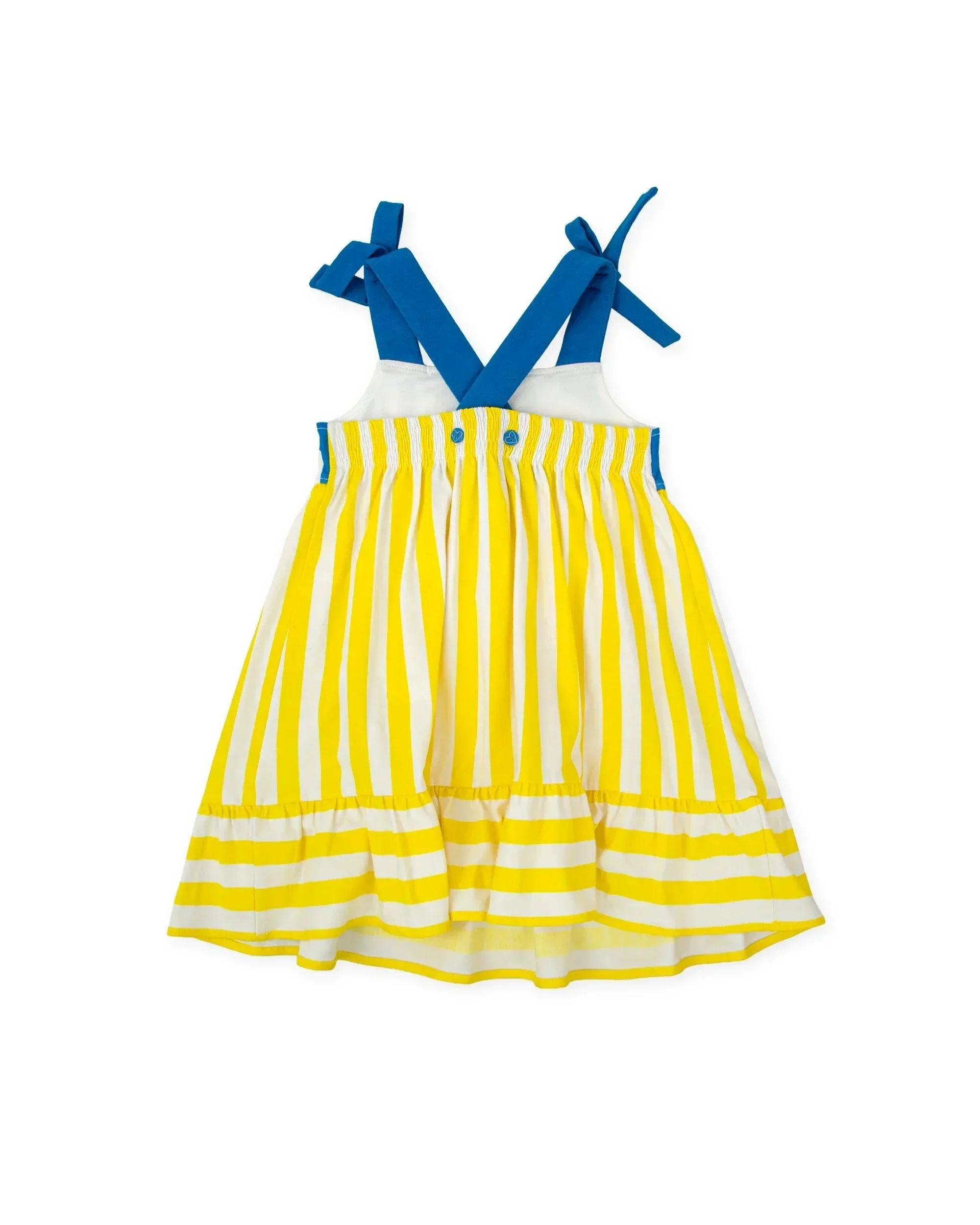 VESTIDO RAYAS AMARILLO TIRANTES AZUL AGATHA - Image 2