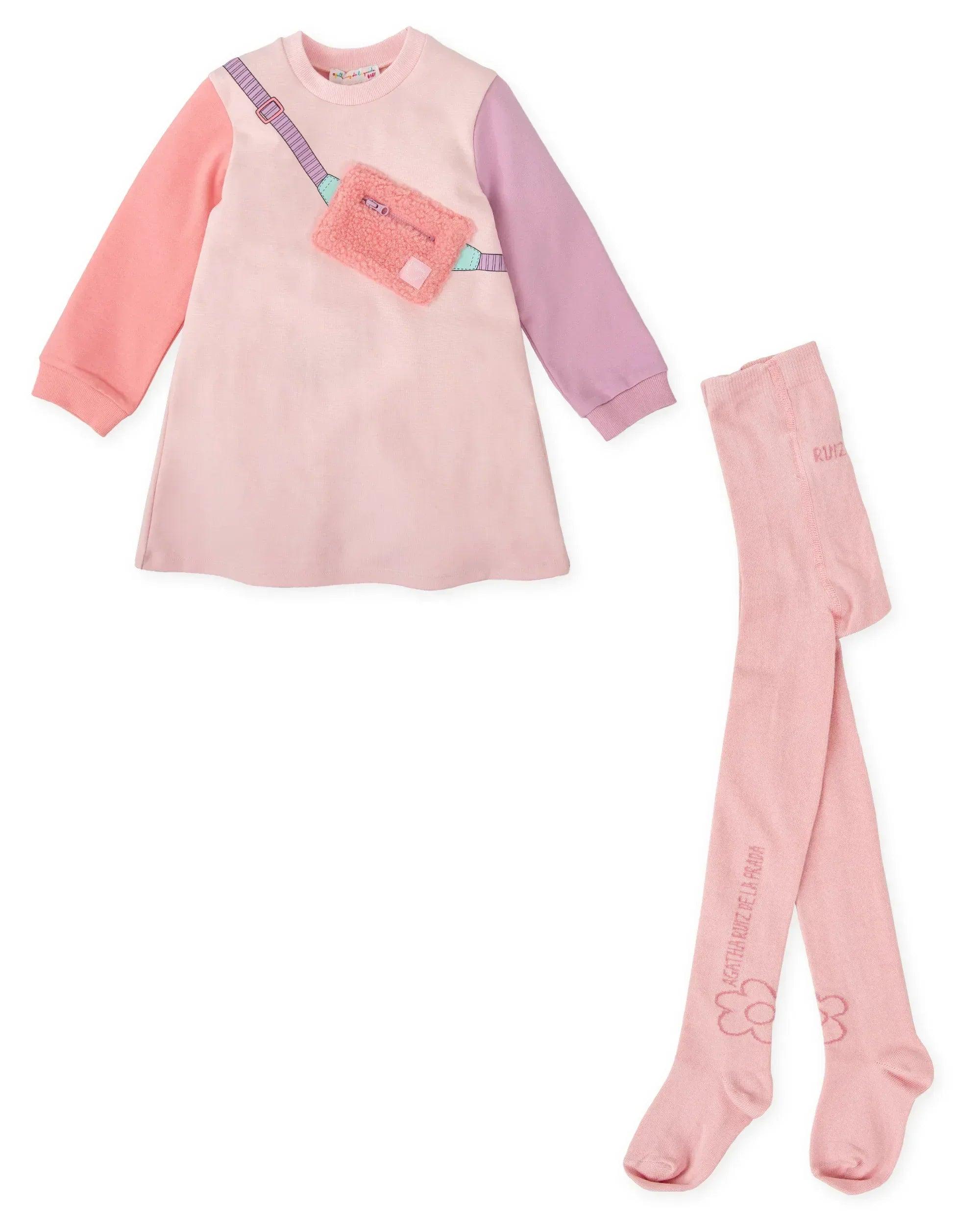 VESTIDO RIÑONERA ROSA CON LEOTARDOS - Image 4