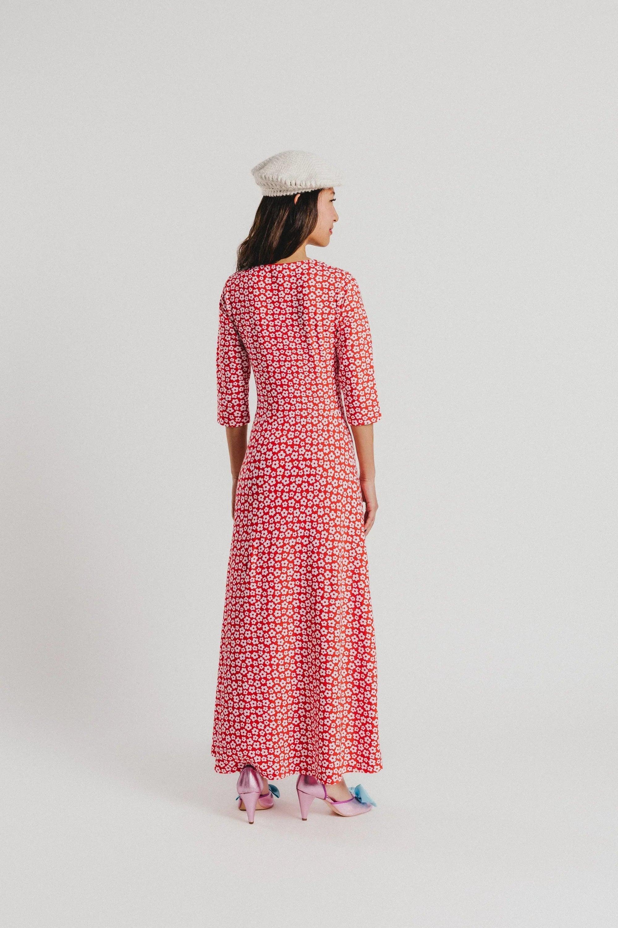 VESTIDO ROJO FLORECITAS BLANCAS - Image 2