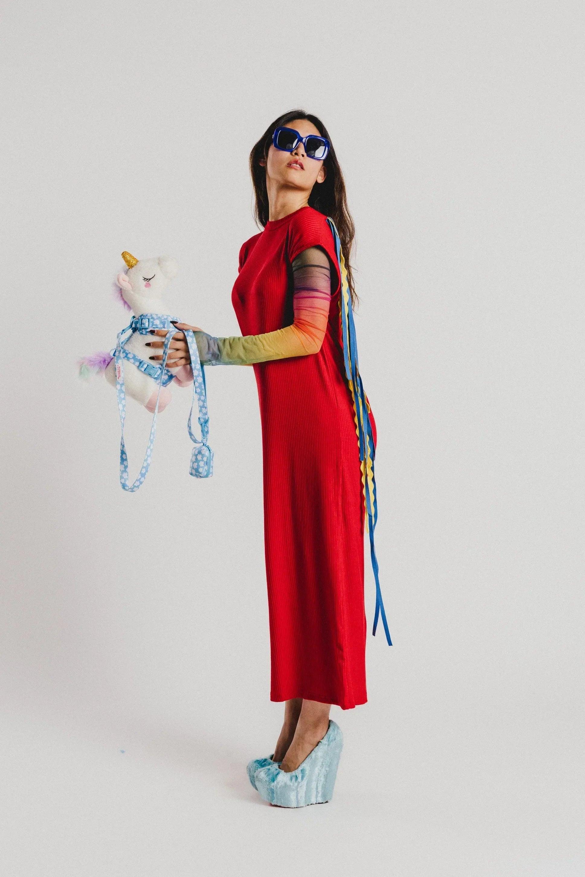 VESTIDO ROJO GALLOS - Image 2