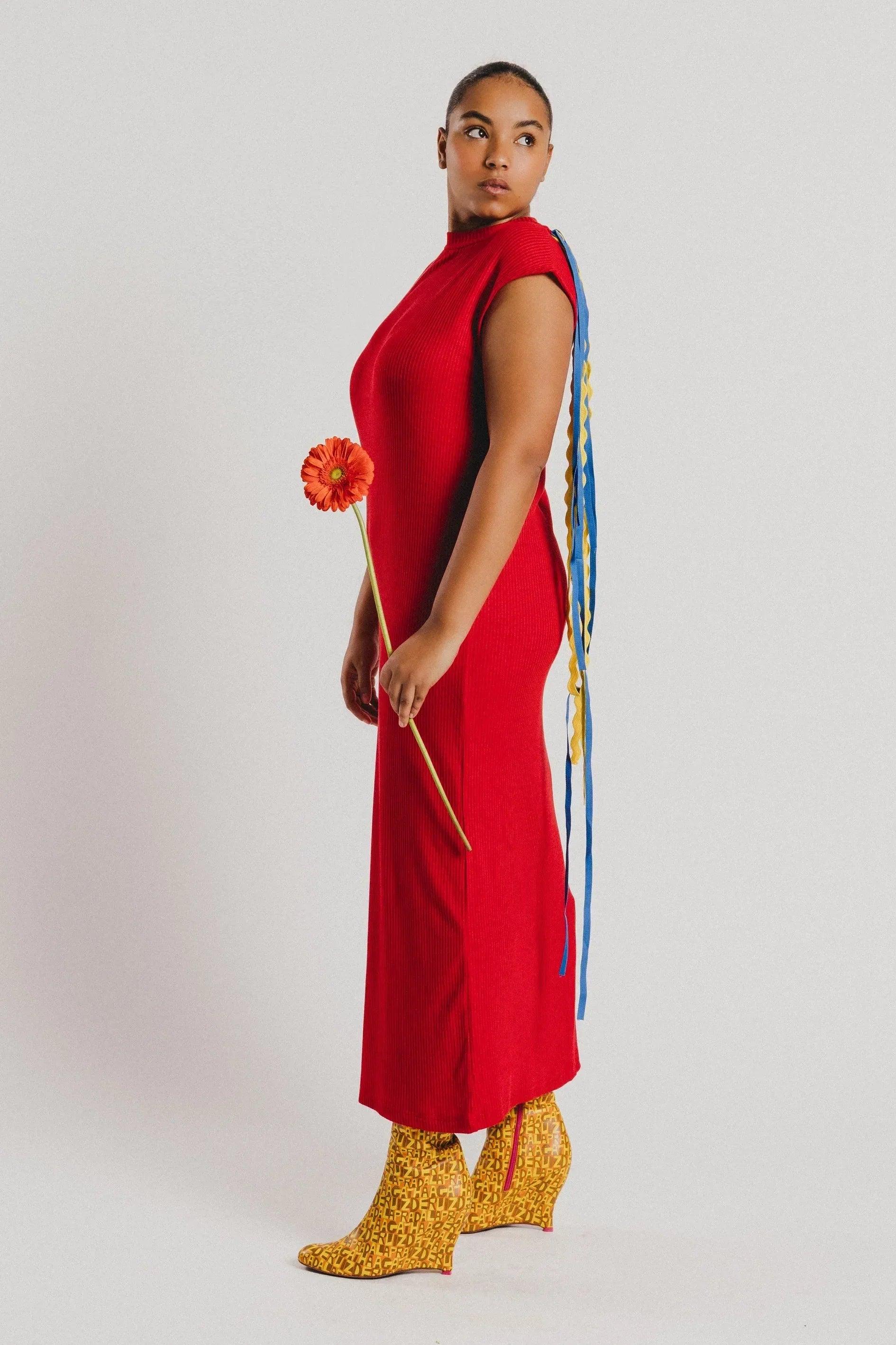VESTIDO ROJO GALLOS - Image 7